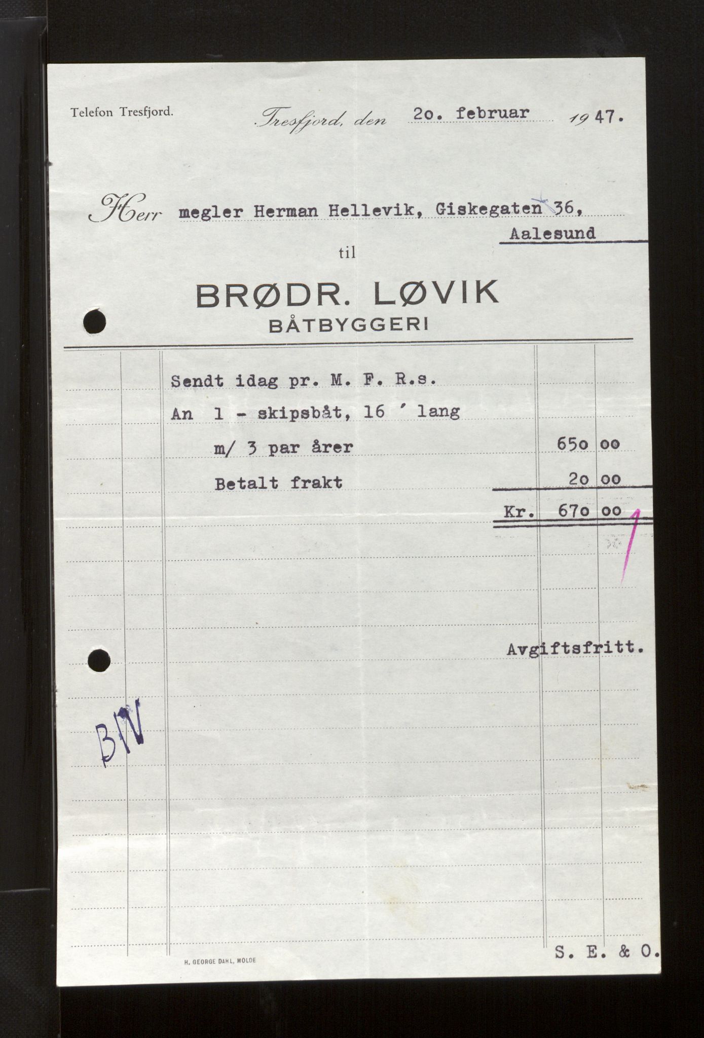 Fiskeridirektoratet - 1 Adm. ledelse - 13 Båtkontoret, SAB/A-2003/La/L0042: Statens krigsforsikring for fiskeflåten, 1936-1971, s. 802