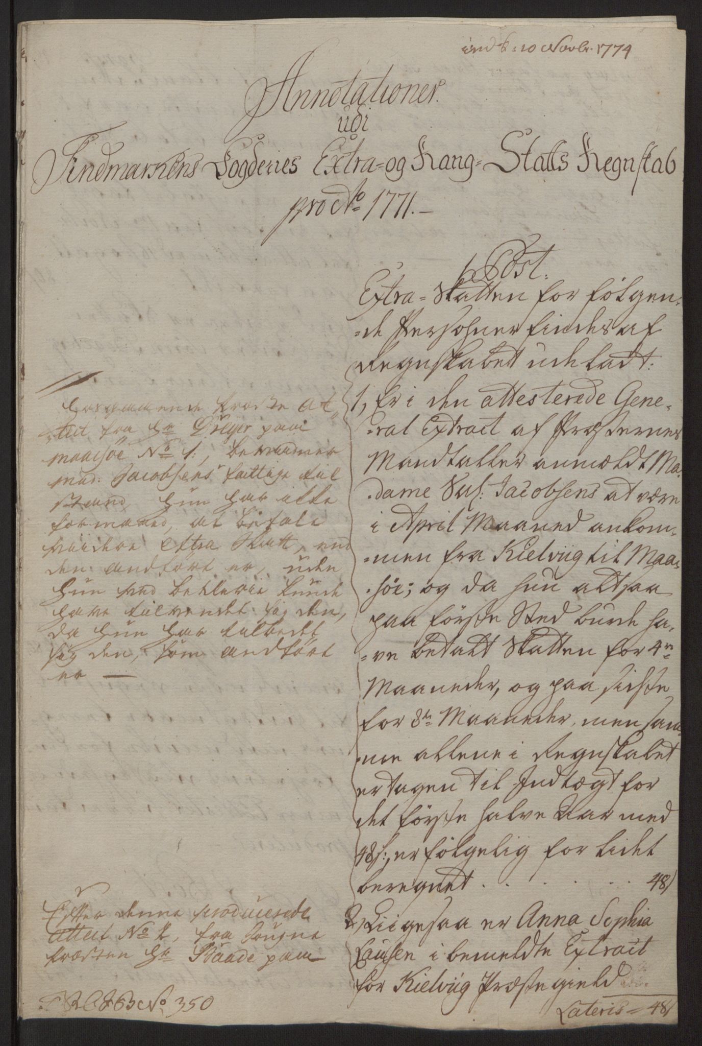 Rentekammeret inntil 1814, Reviderte regnskaper, Fogderegnskap, AV/RA-EA-4092/R69/L4910: Ekstraskatten  Finnmark/Vardøhus, 1762-1772, s. 473