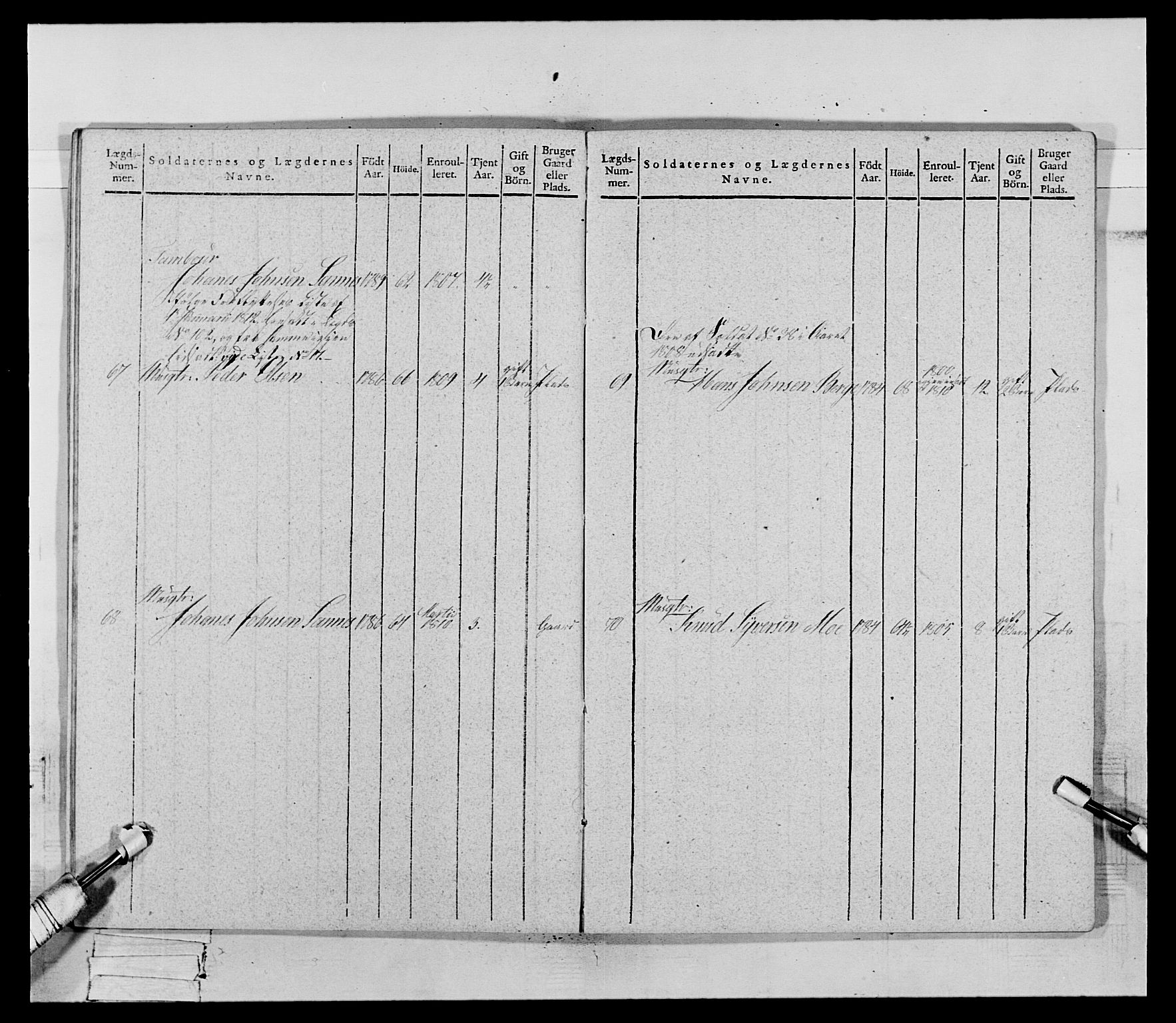 Generalitets- og kommissariatskollegiet, Det kongelige norske kommissariatskollegium, AV/RA-EA-5420/E/Eh/L0069: Opplandske gevorbne infanteriregiment, 1810-1818, s. 489