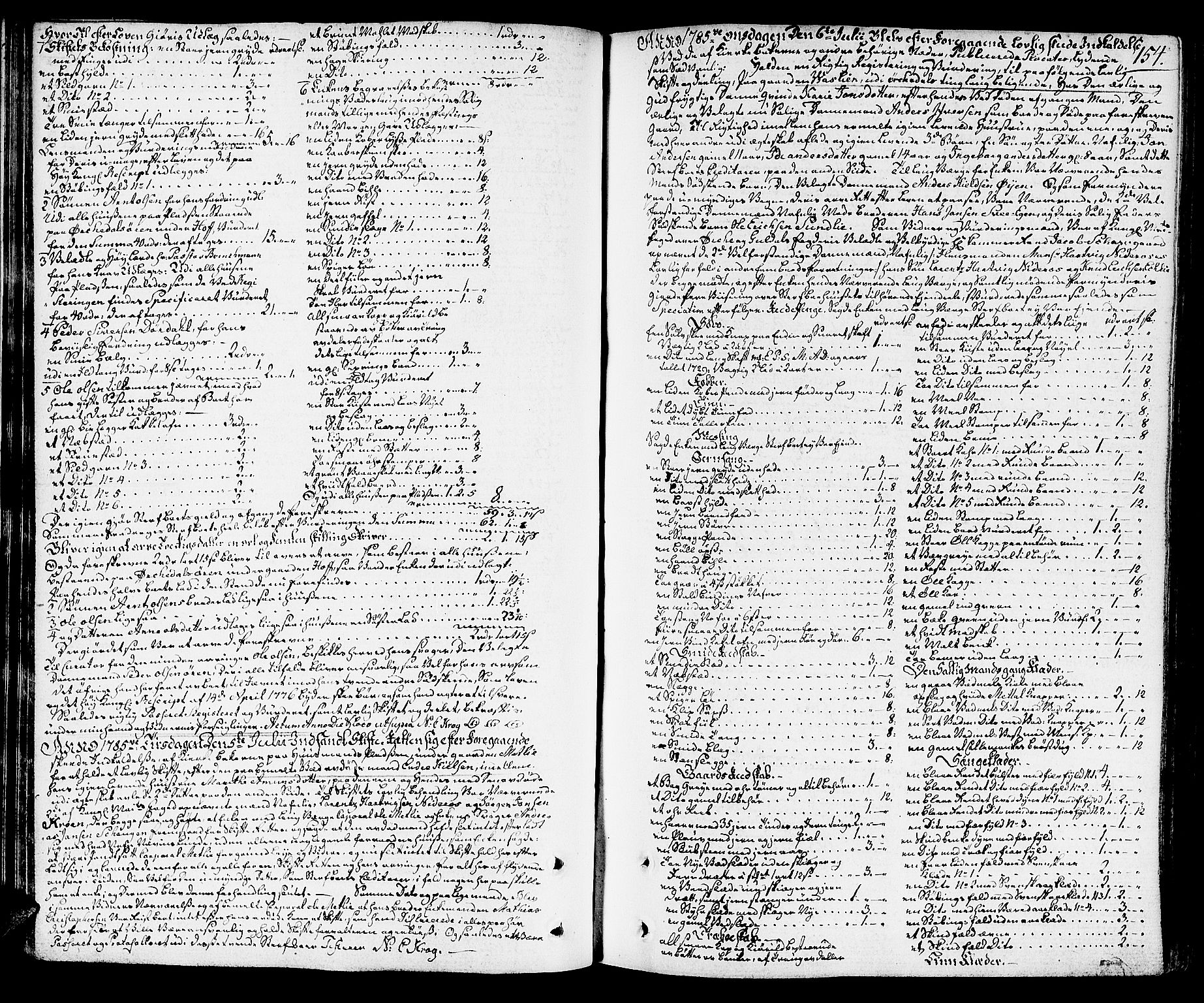 Orkdal sorenskriveri, SAT/A-4169/1/3/3Aa/L0008: Skifteprotokoller, 1782-1796, s. 153b-154a