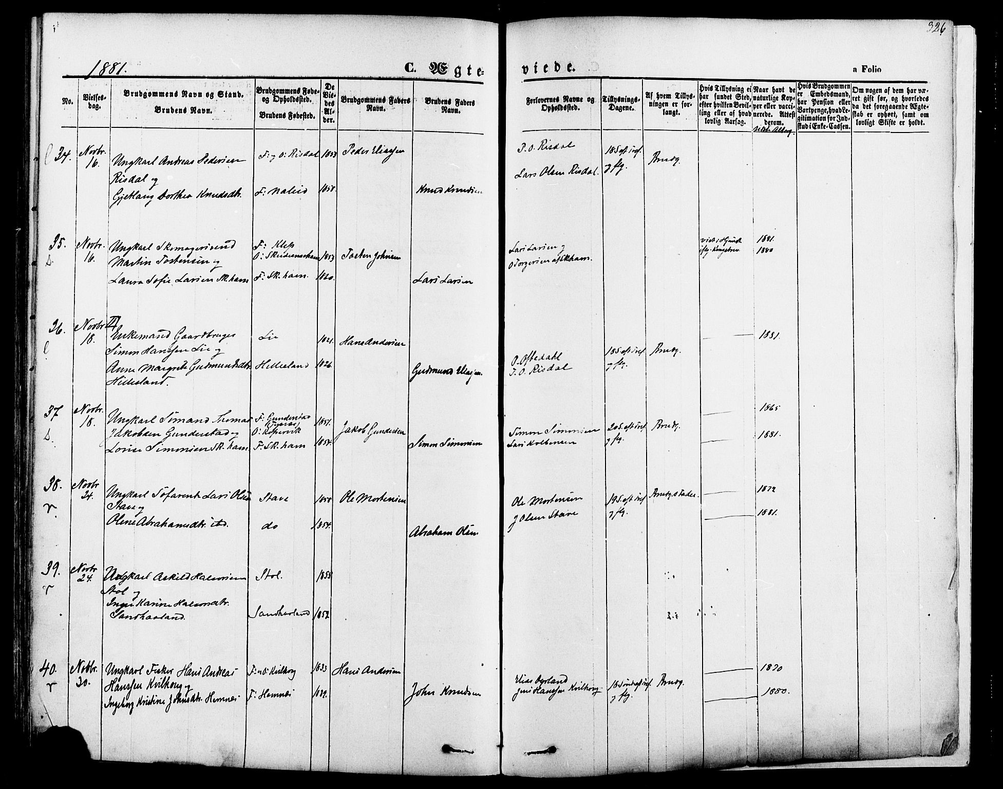 Skudenes sokneprestkontor, AV/SAST-A -101849/H/Ha/Haa/L0006: Ministerialbok nr. A 4, 1864-1881, s. 326