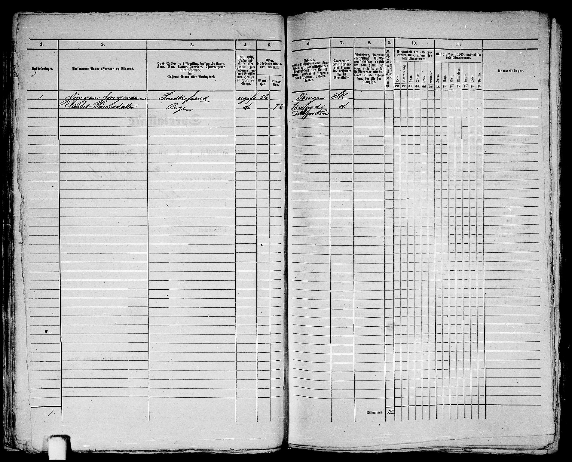 RA, Folketelling 1865 for 1301 Bergen kjøpstad, 1865, s. 588