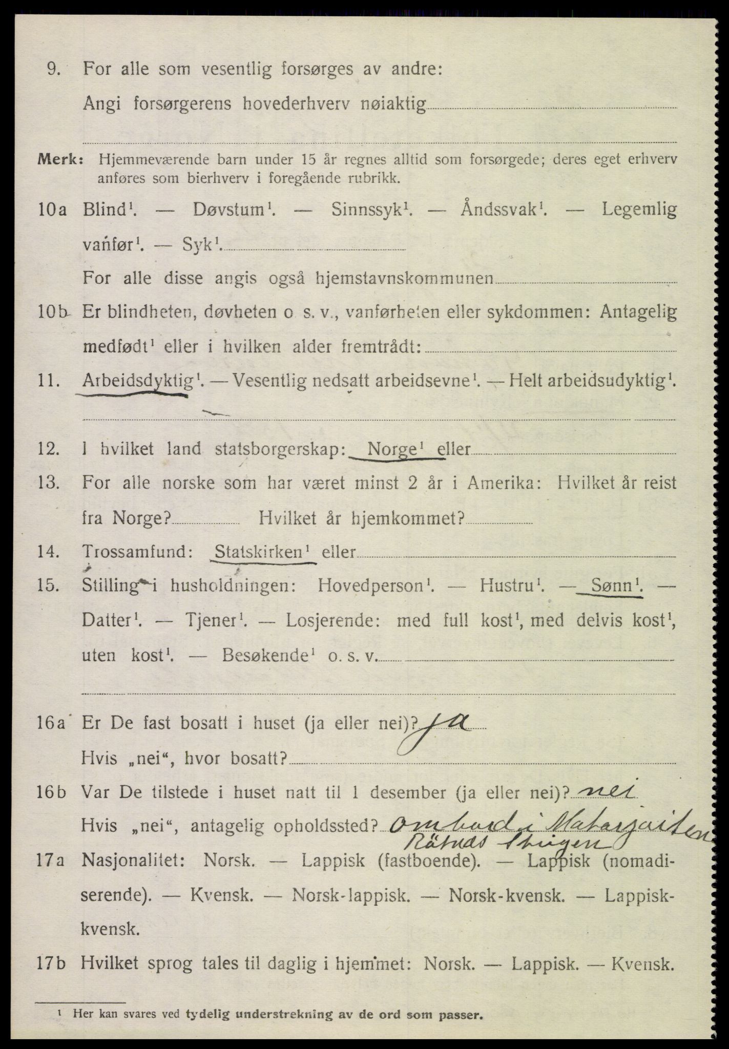 SAT, Folketelling 1920 for 1848 Steigen herred, 1920, s. 3181
