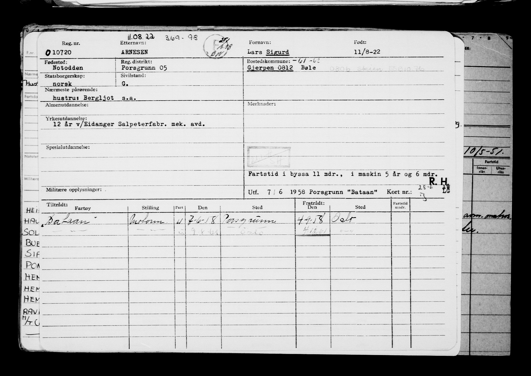 Direktoratet for sjømenn, AV/RA-S-3545/G/Gb/L0209: Hovedkort, 1922, s. 511