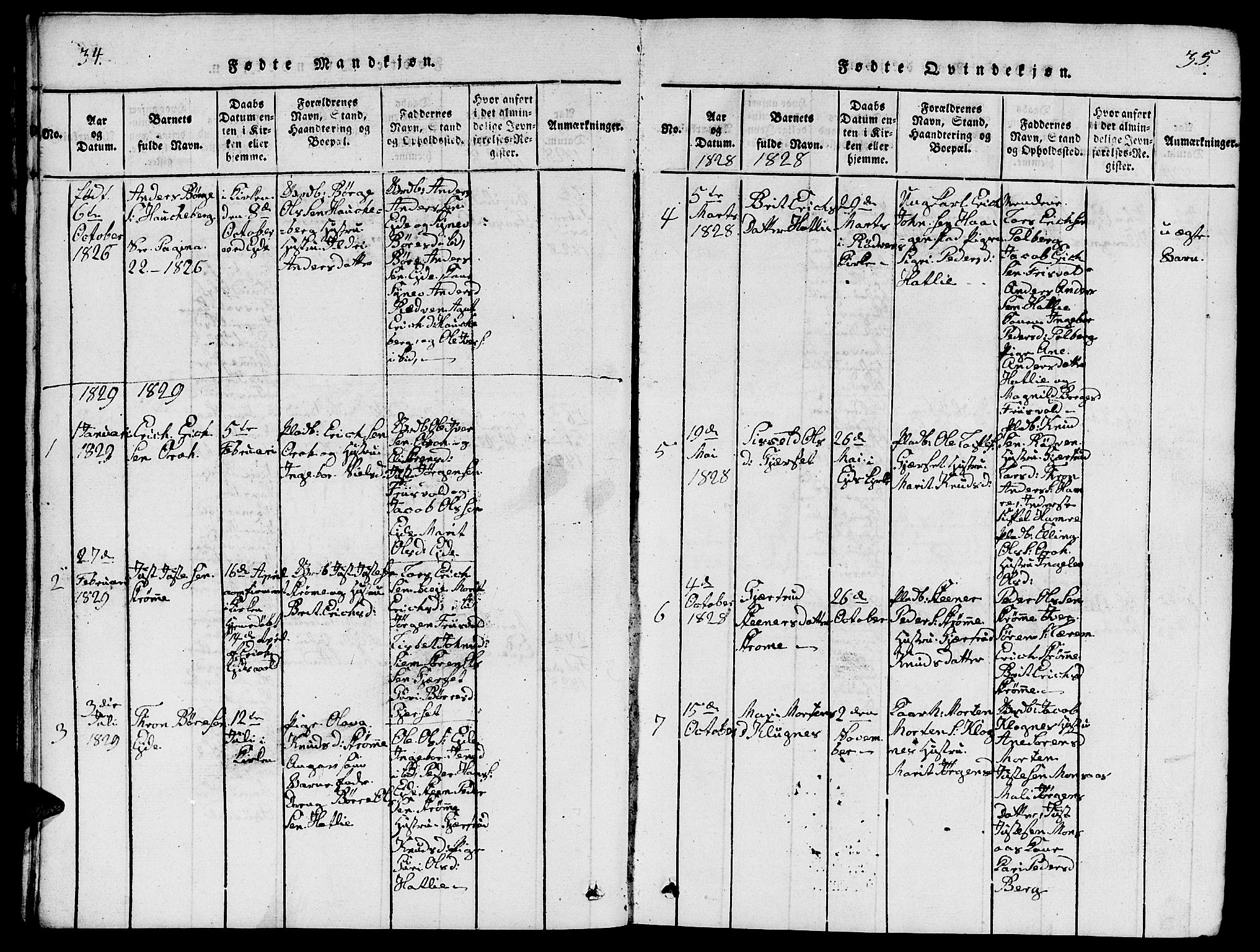 Ministerialprotokoller, klokkerbøker og fødselsregistre - Møre og Romsdal, AV/SAT-A-1454/542/L0558: Klokkerbok nr. 542C01, 1818-1836, s. 34-35