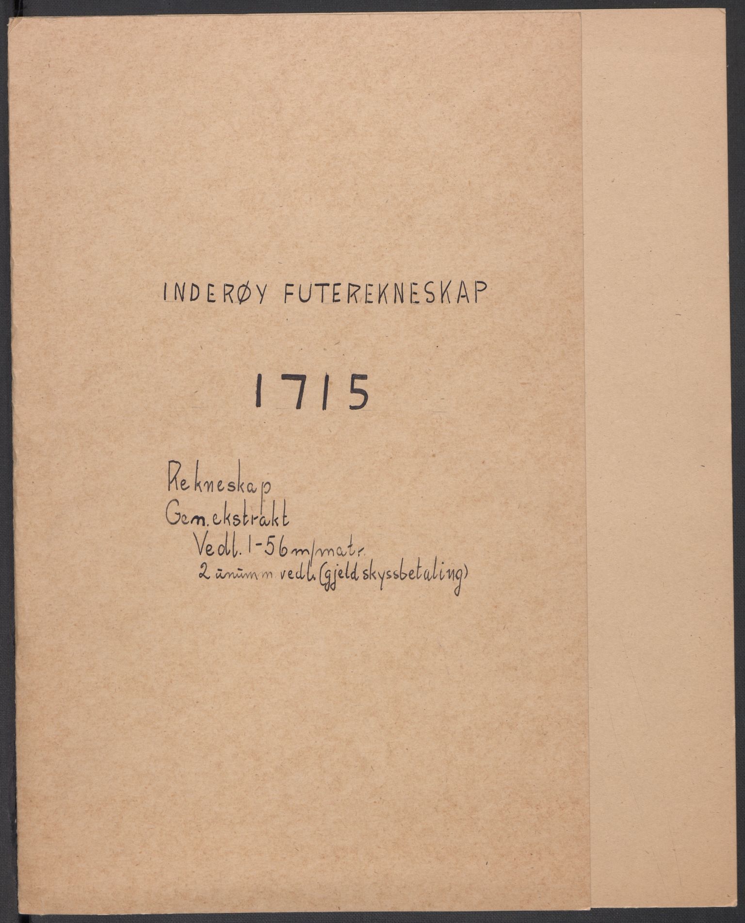 Rentekammeret inntil 1814, Reviderte regnskaper, Fogderegnskap, AV/RA-EA-4092/R63/L4323: Fogderegnskap Inderøy, 1715, s. 2