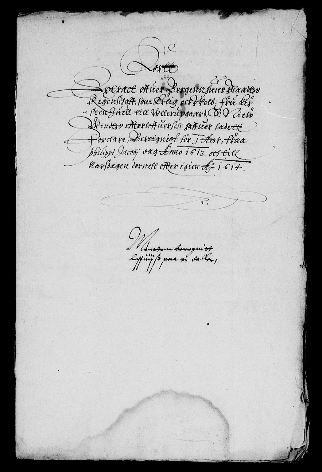 Rentekammeret inntil 1814, Reviderte regnskaper, Lensregnskaper, AV/RA-EA-5023/R/Rb/Rbt/L0014: Bergenhus len, 1610-1614