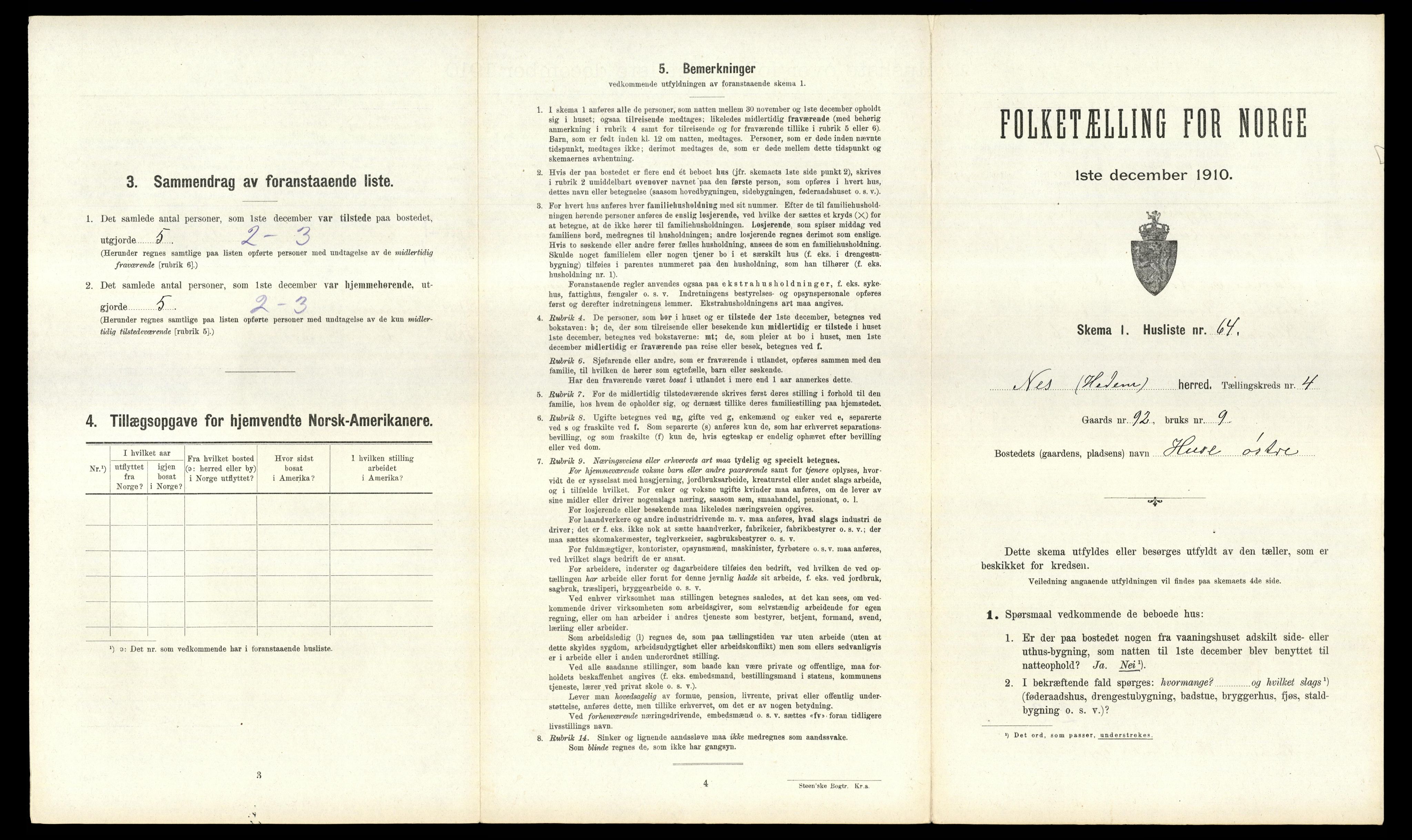 RA, Folketelling 1910 for 0411 Nes herred, 1910, s. 821