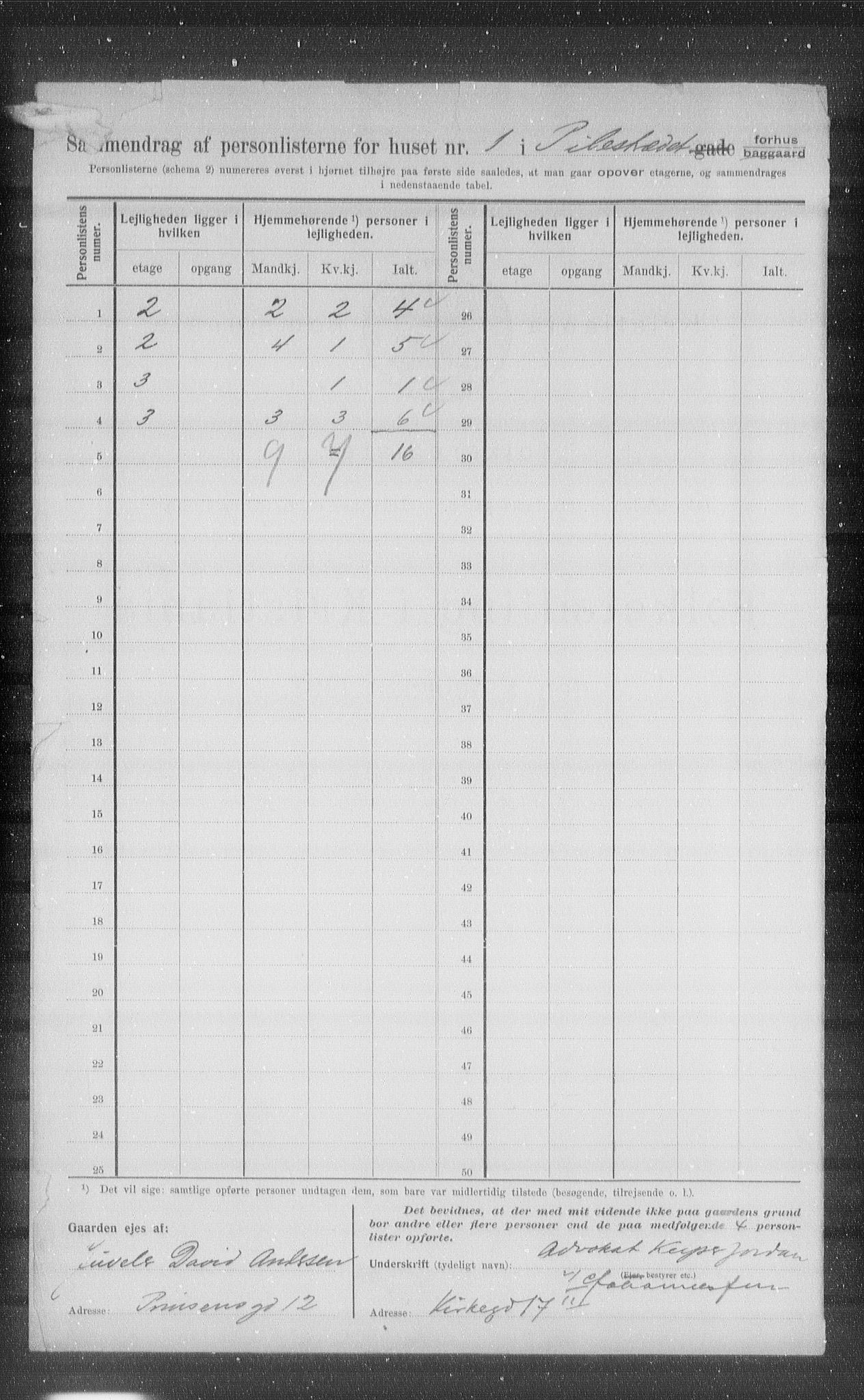 OBA, Kommunal folketelling 1.2.1907 for Kristiania kjøpstad, 1907, s. 40342