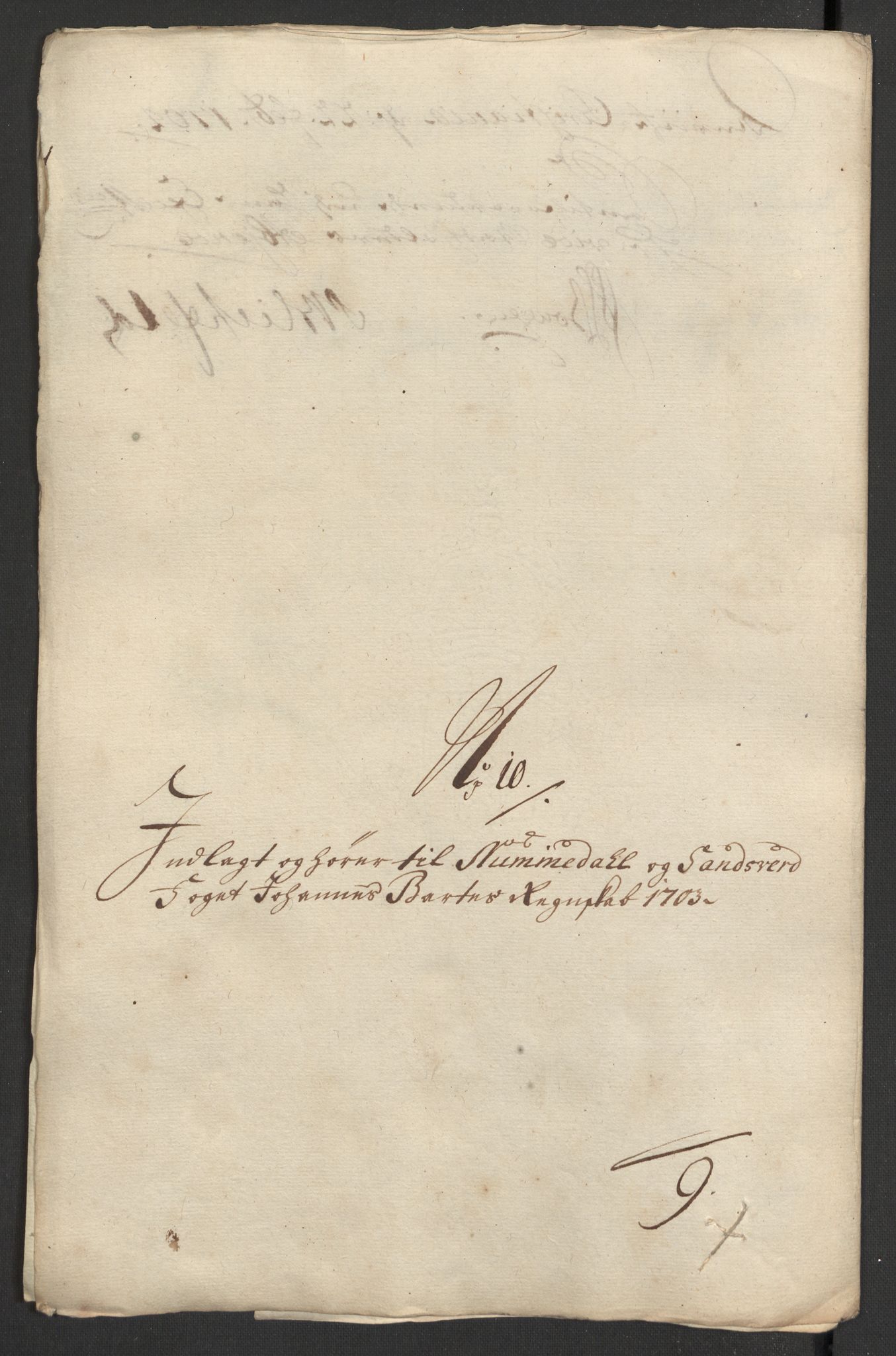 Rentekammeret inntil 1814, Reviderte regnskaper, Fogderegnskap, AV/RA-EA-4092/R24/L1581: Fogderegnskap Numedal og Sandsvær, 1703, s. 212