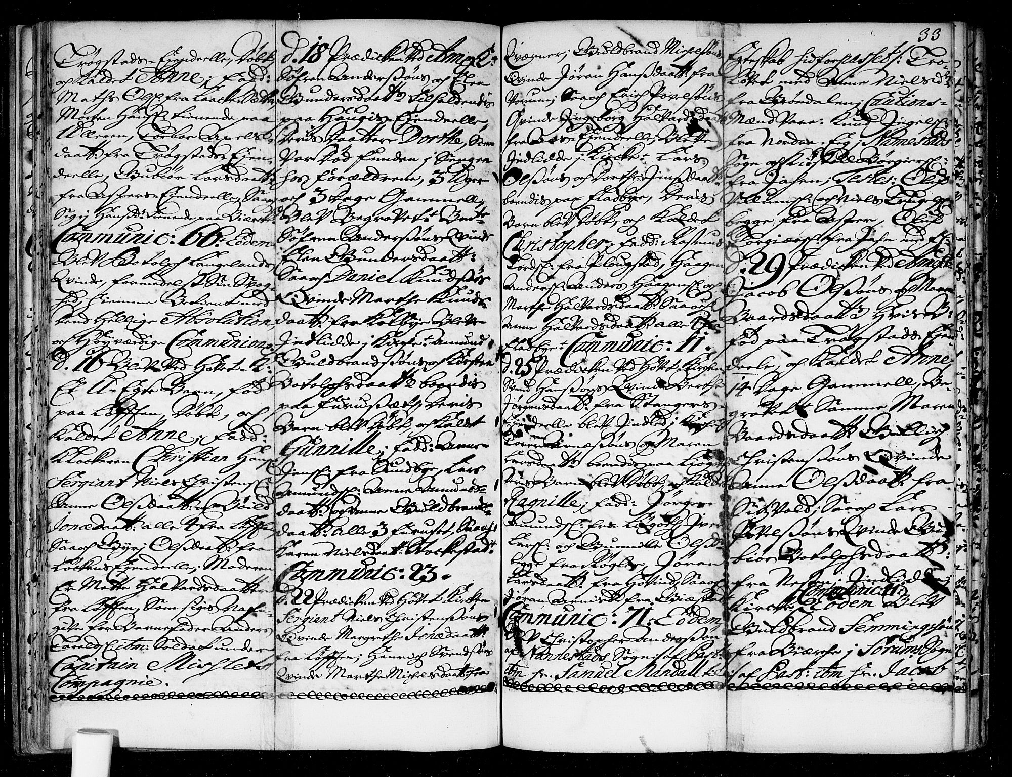Ullensaker prestekontor Kirkebøker, AV/SAO-A-10236a/F/Fa/L0004: Ministerialbok nr. I 4, 1721-1723, s. 33