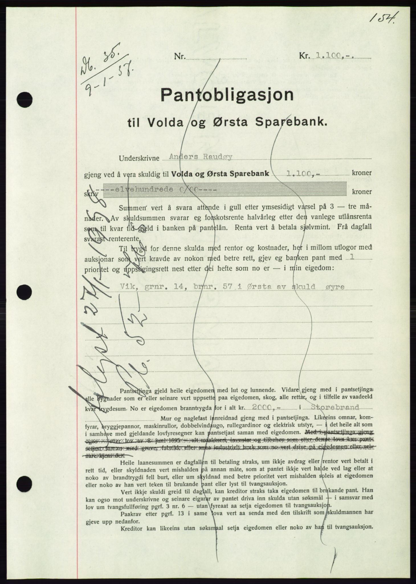 Søre Sunnmøre sorenskriveri, SAT/A-4122/1/2/2C/L0062: Pantebok nr. 56, 1936-1937, Dagboknr: 35/1937