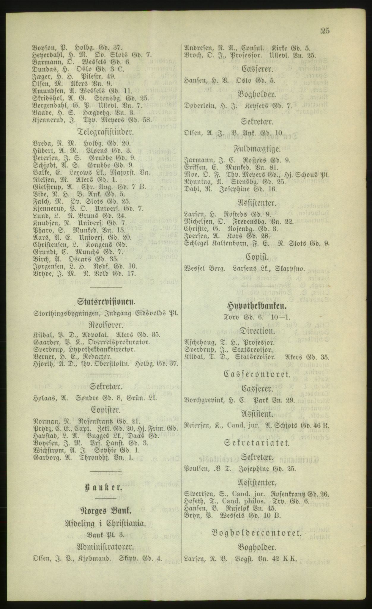 Kristiania/Oslo adressebok, PUBL/-, 1880, s. 25