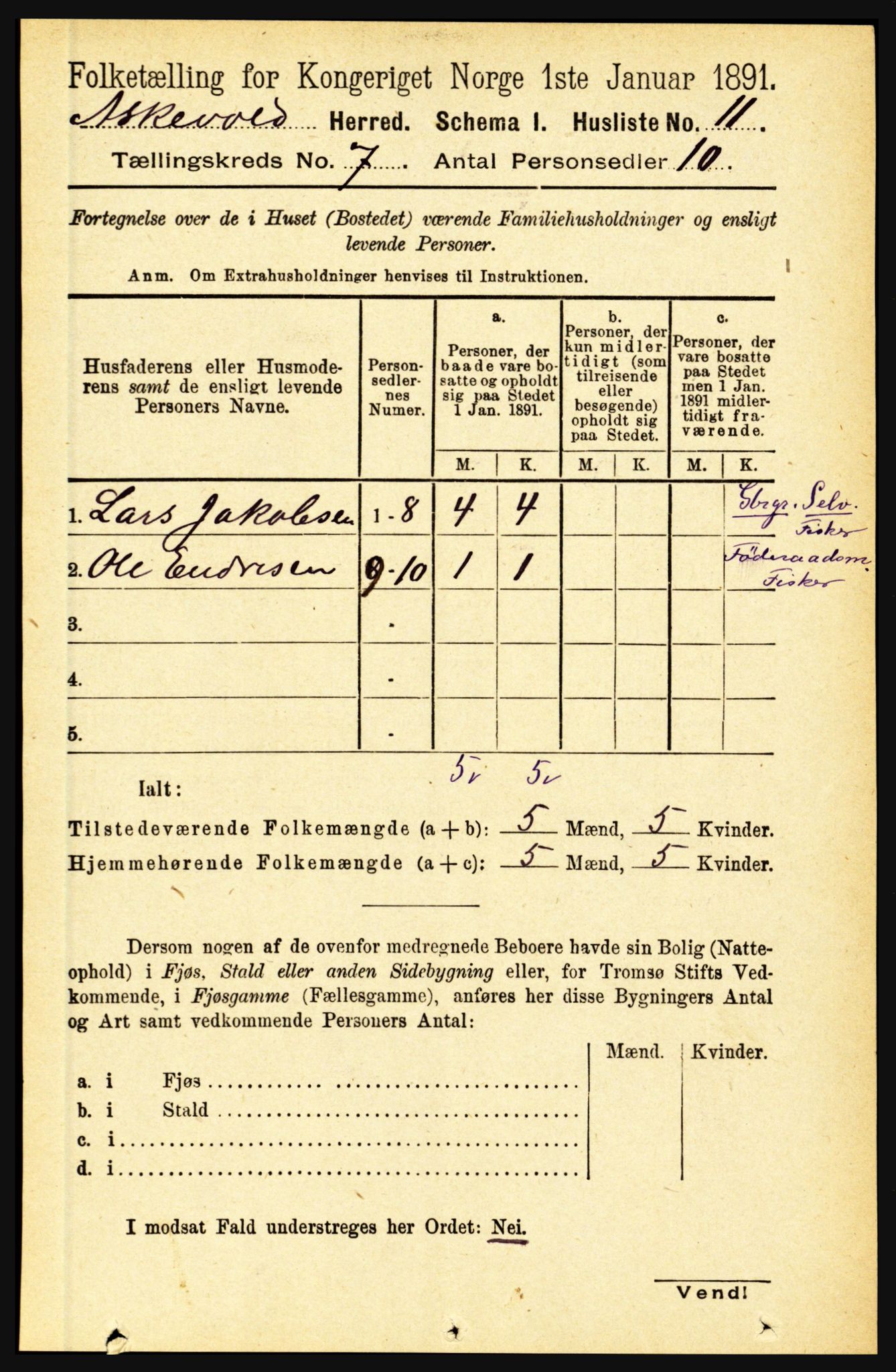 RA, Folketelling 1891 for 1428 Askvoll herred, 1891, s. 1861