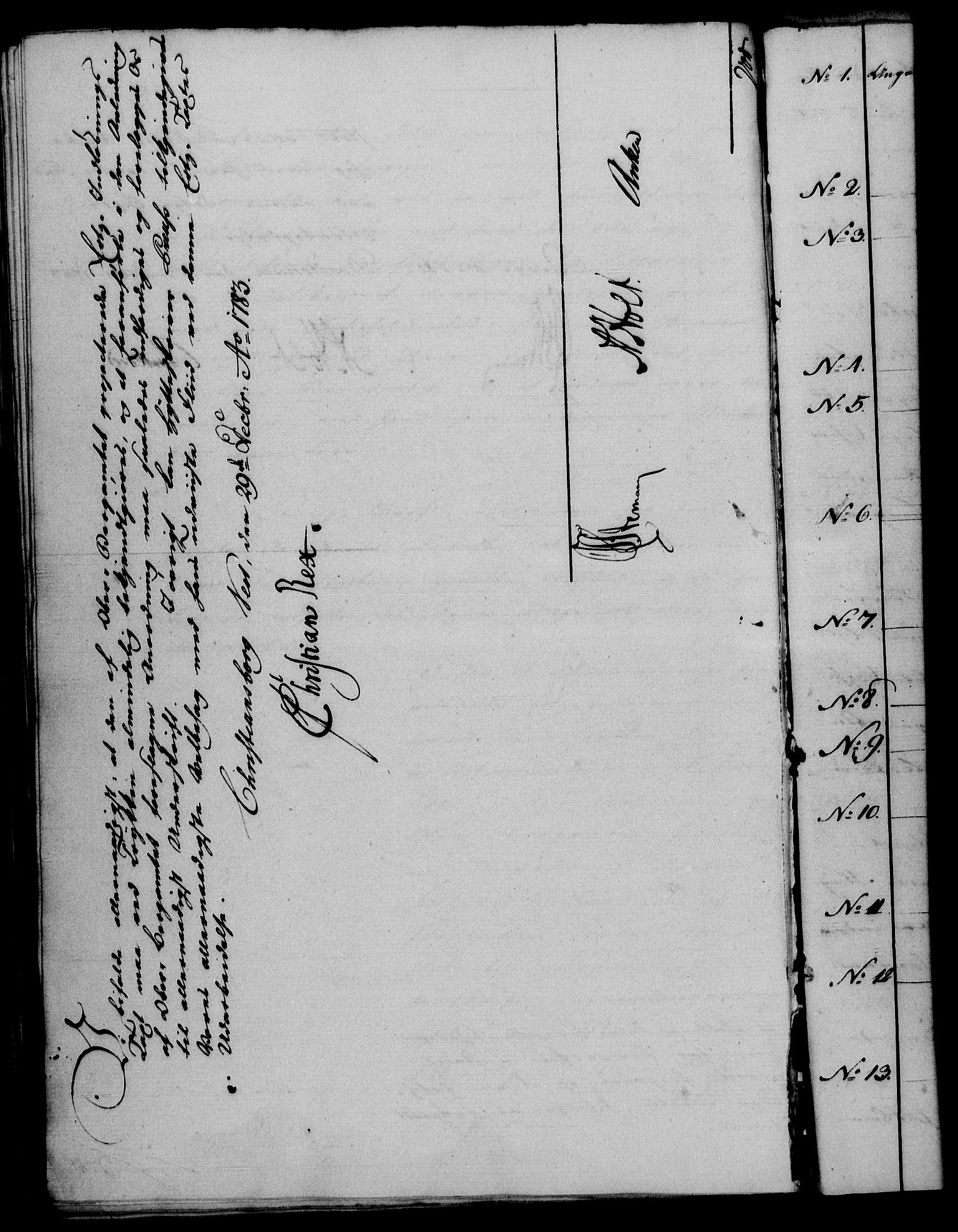 Rentekammeret, Renteskriverkontorene, AV/RA-EA-3115/M/Mf/Mfa/L0005: Resolusjonsprotokoll med register (merket RK 54.5), 1783