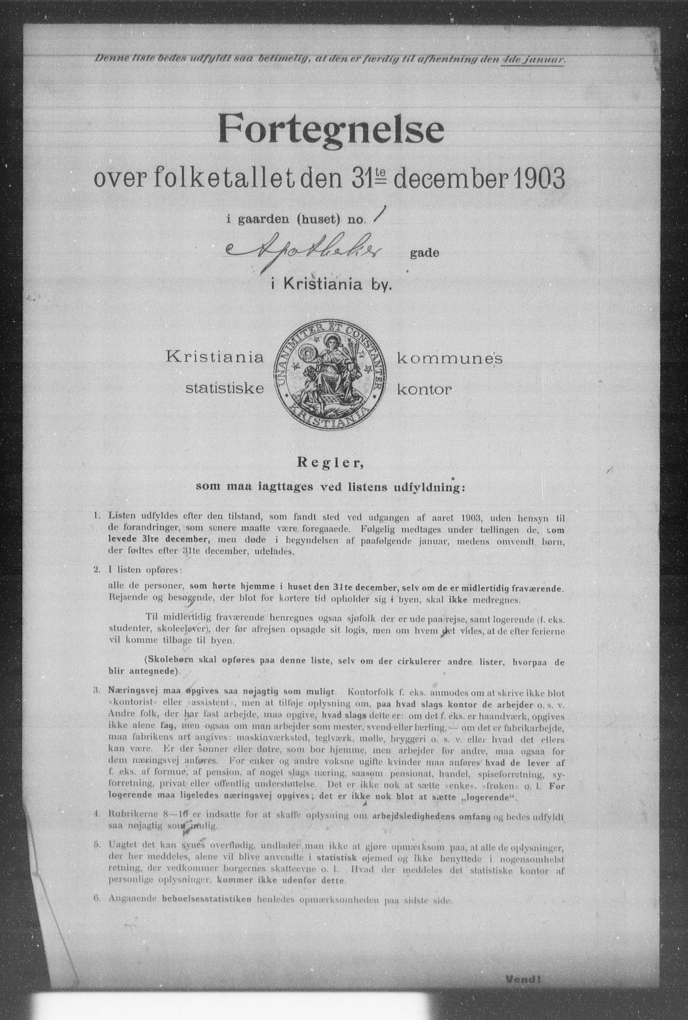 OBA, Kommunal folketelling 31.12.1903 for Kristiania kjøpstad, 1903, s. 429