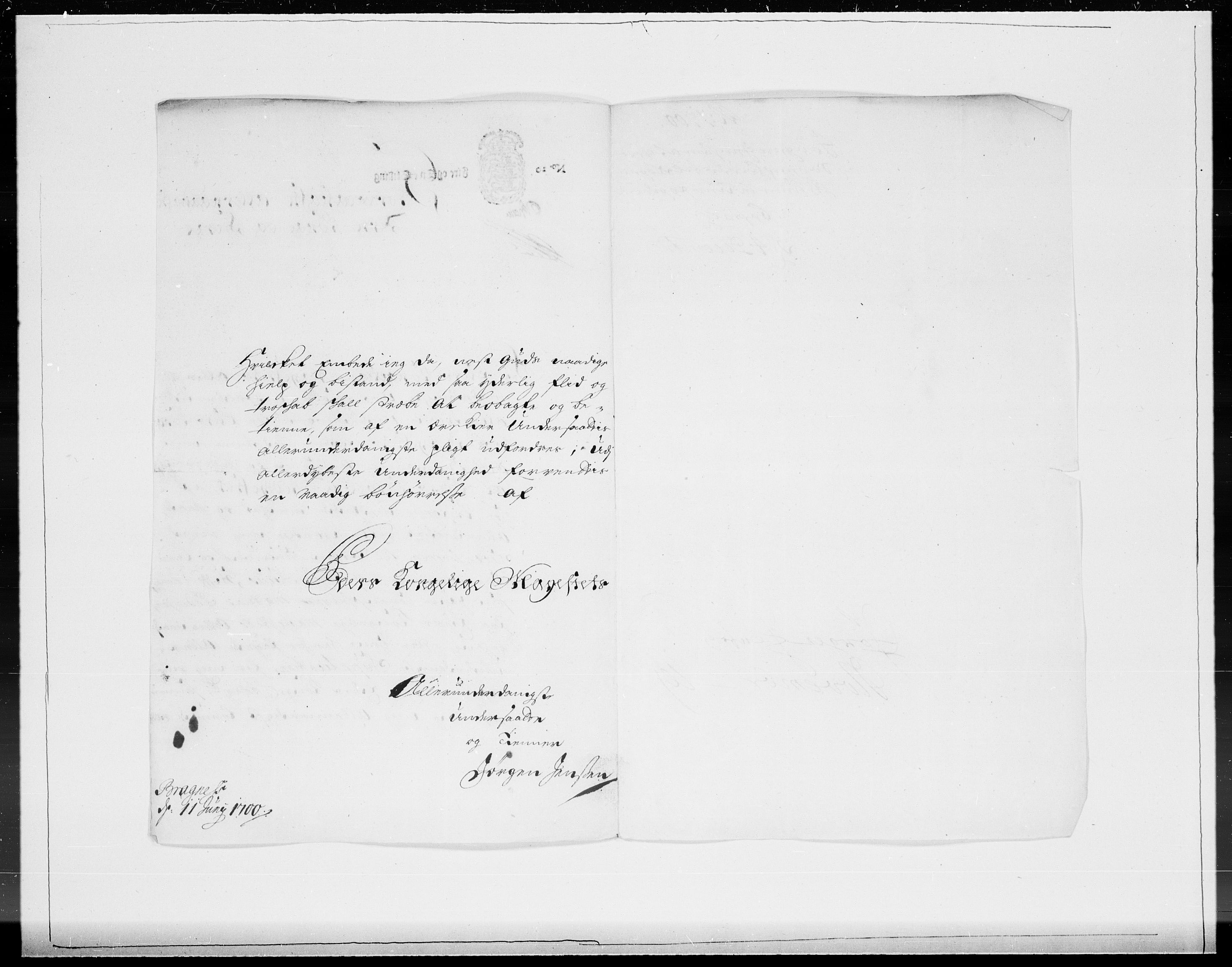 Danske Kanselli 1572-1799, AV/RA-EA-3023/F/Fc/Fcc/Fcca/L0051: Norske innlegg 1572-1799, 1700, s. 182