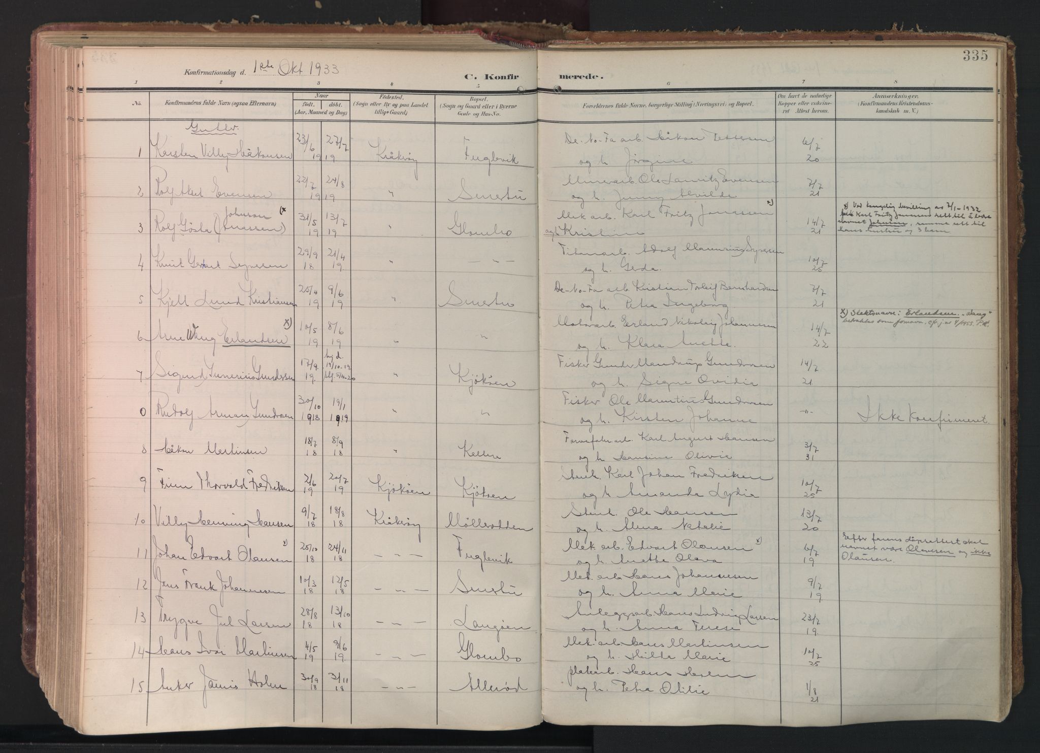 Kråkerøy prestekontor Kirkebøker, AV/SAO-A-10912/F/Fa/L0003: Ministerialbok nr. 3, 1908-1937, s. 335