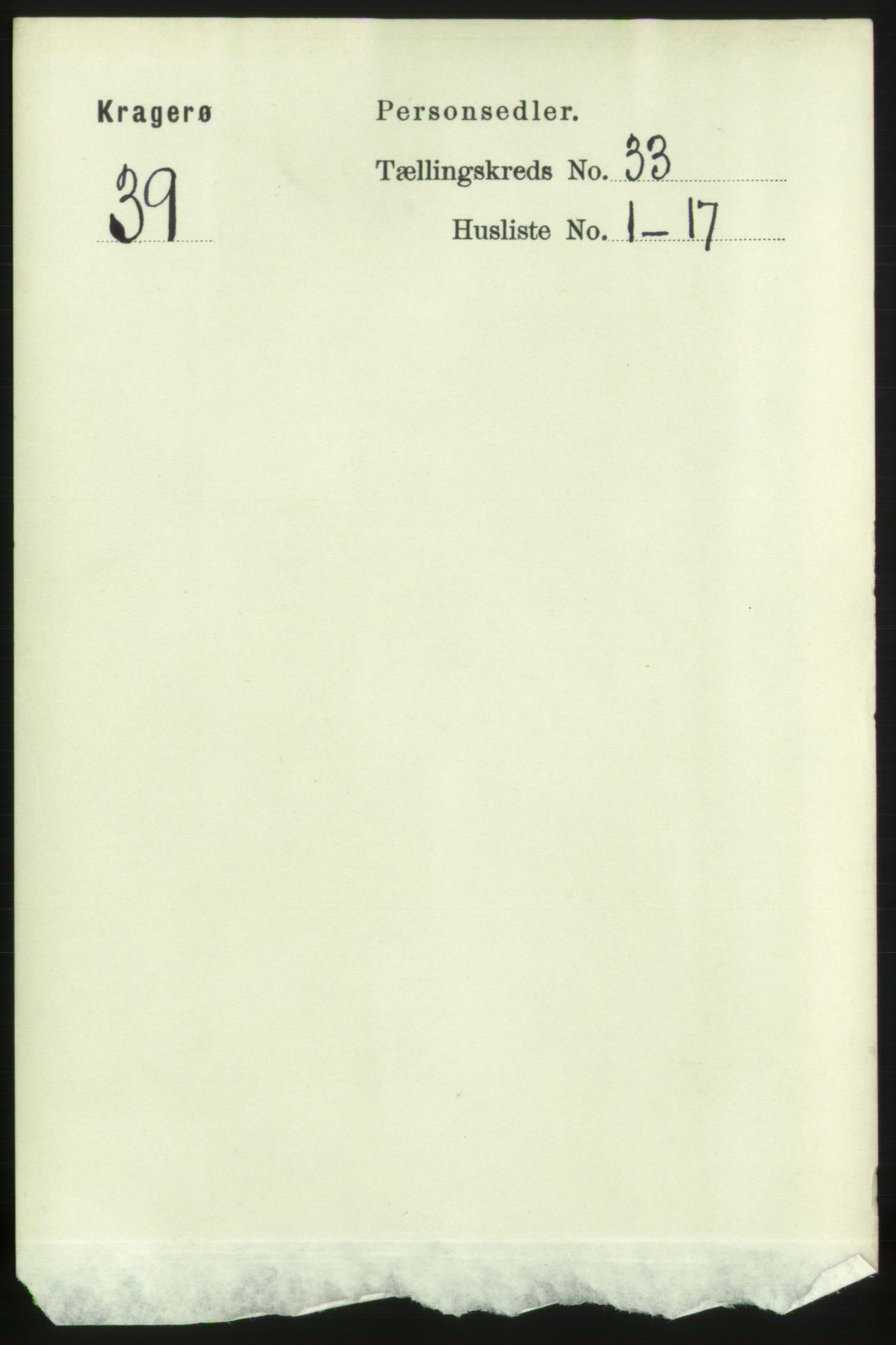 RA, Folketelling 1891 for 0801 Kragerø kjøpstad, 1891, s. 5945