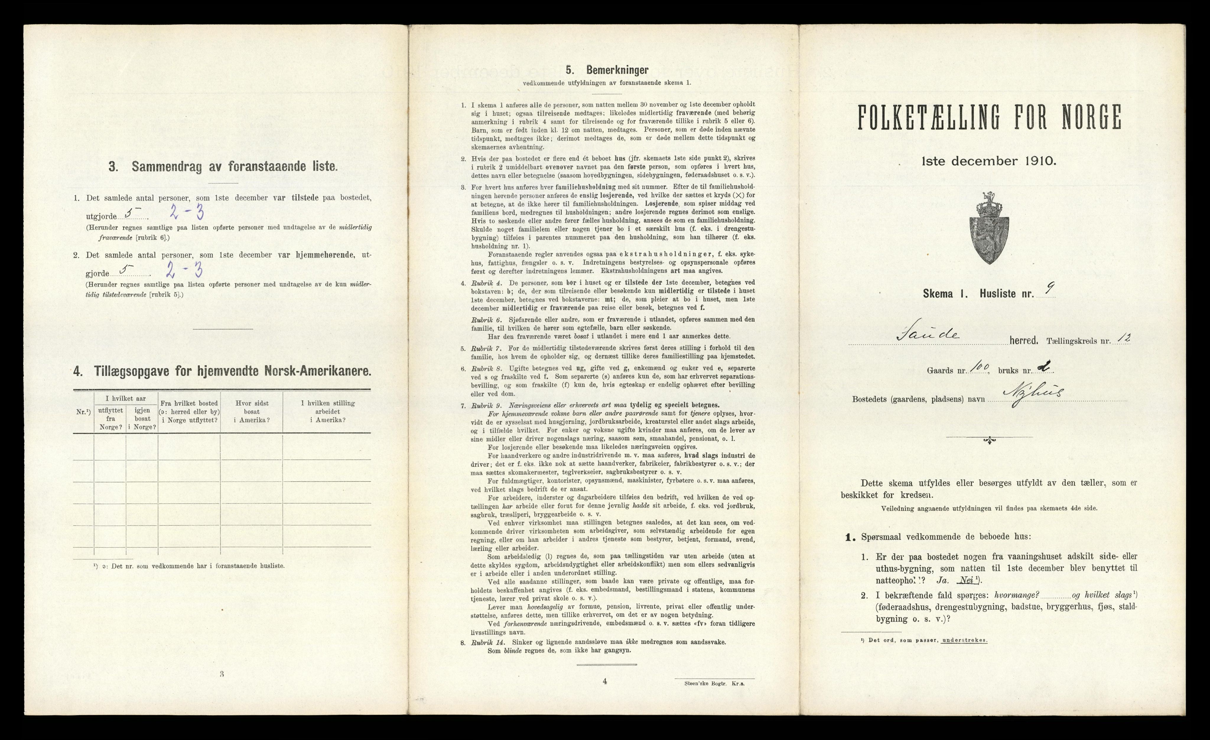 RA, Folketelling 1910 for 0822 Sauherad herred, 1910, s. 1305