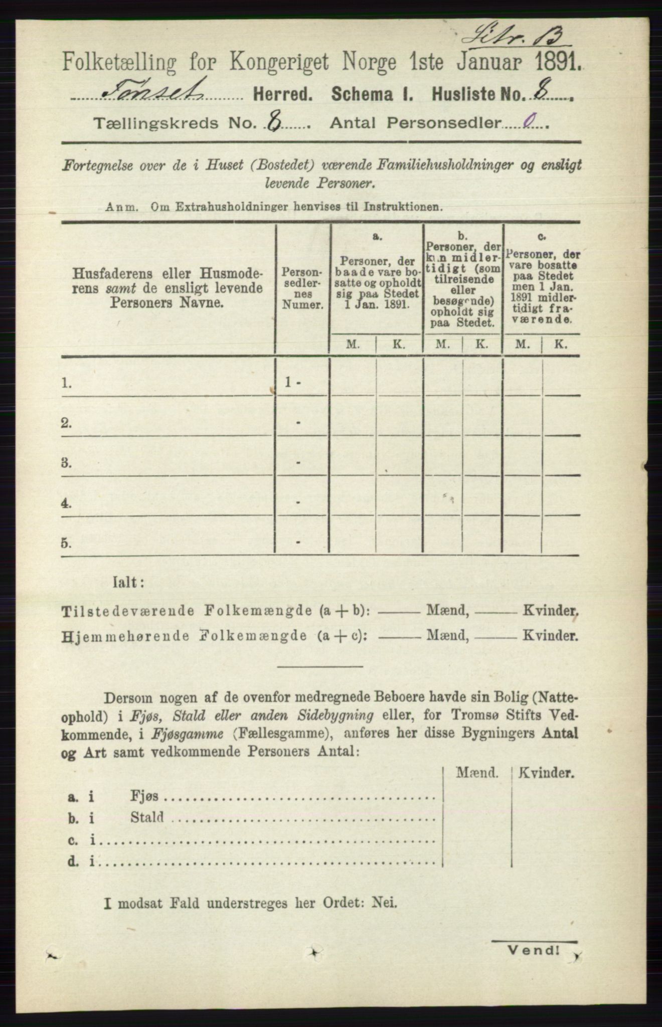 RA, Folketelling 1891 for 0437 Tynset herred, 1891, s. 2041