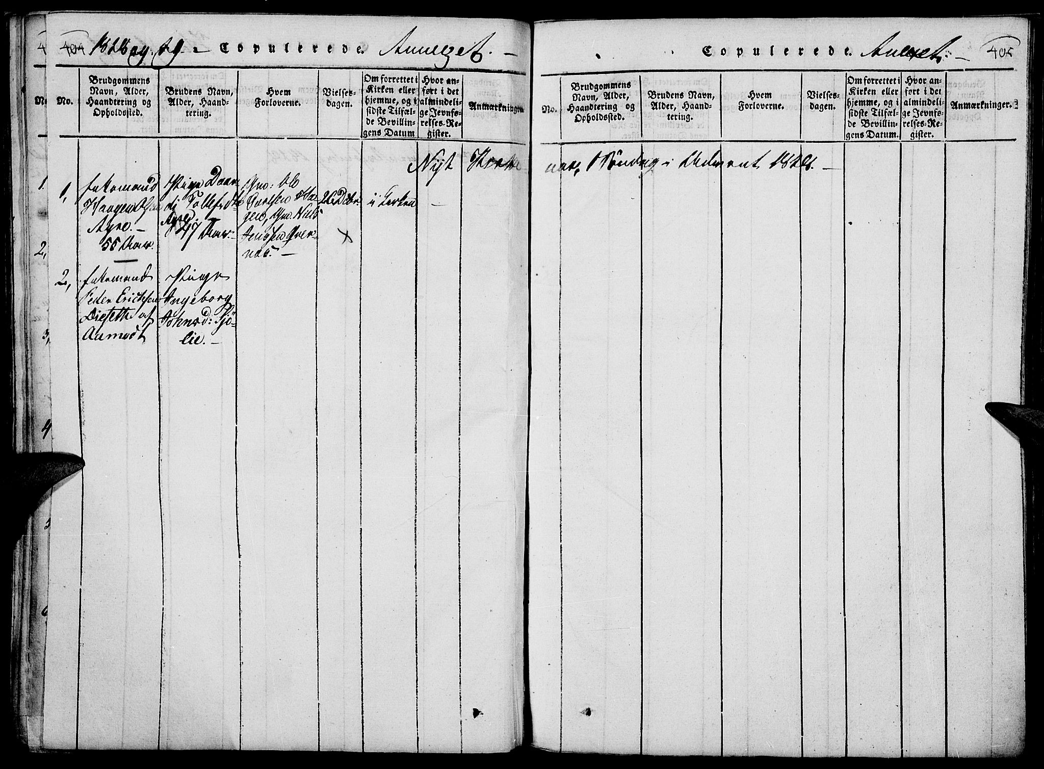 Rendalen prestekontor, AV/SAH-PREST-054/H/Ha/Haa/L0003: Ministerialbok nr. 3, 1815-1829, s. 404-405