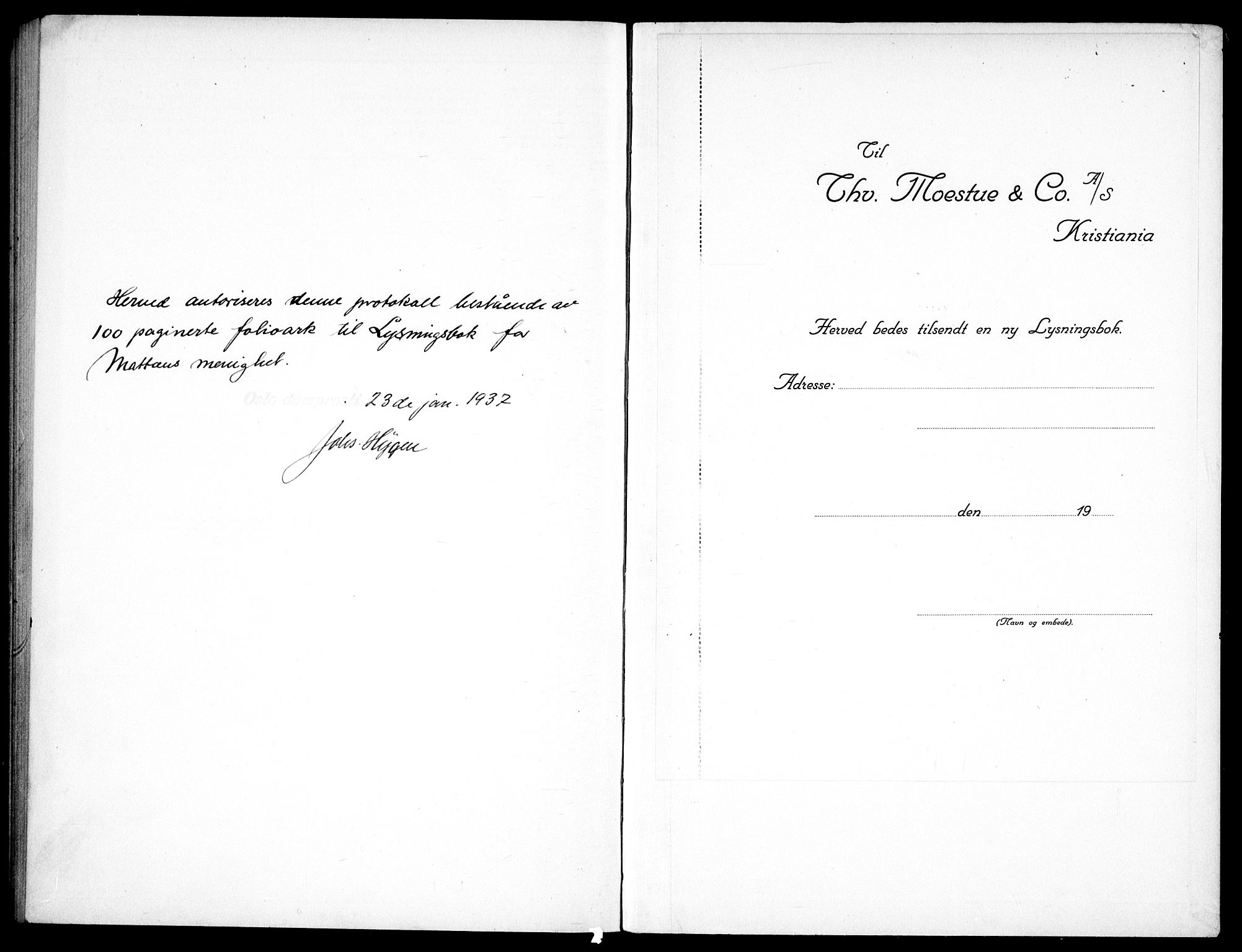 Matteus prestekontor Kirkebøker, AV/SAO-A-10870/H/Ha/L0002: Lysningsprotokoll nr. 2, 1937-1938