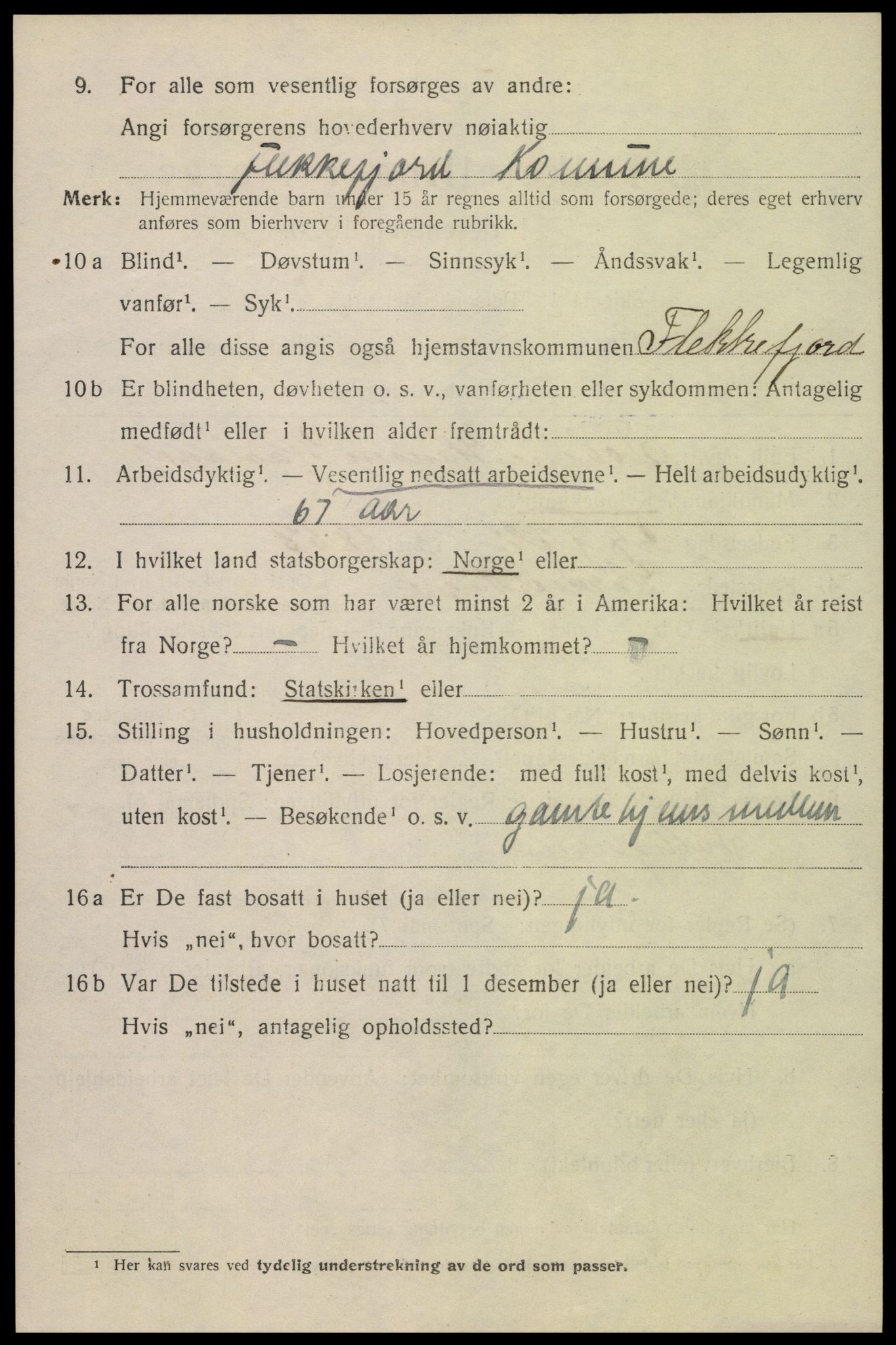 SAK, Folketelling 1920 for 1004 Flekkefjord kjøpstad, 1920, s. 2021