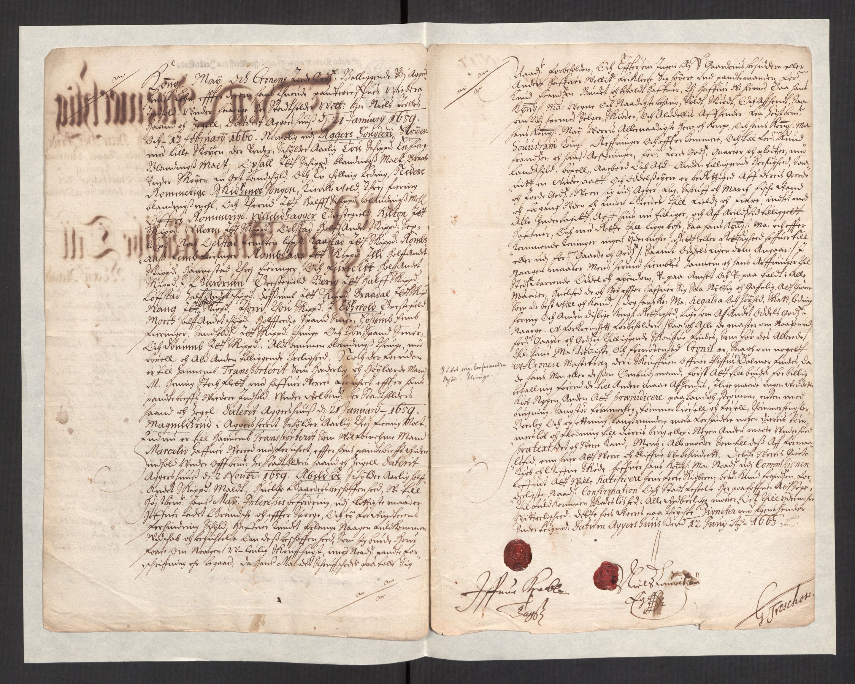 Rentekammeret, Kammerkanselliet, RA/EA-3111/G/Gg/Ggj/Ggja/L0001a: Skjøter utstedt av myndigheter i Norge og senere ombyttet med kongelige konfirmasjonsskjøter, 1663-1669, s. 98