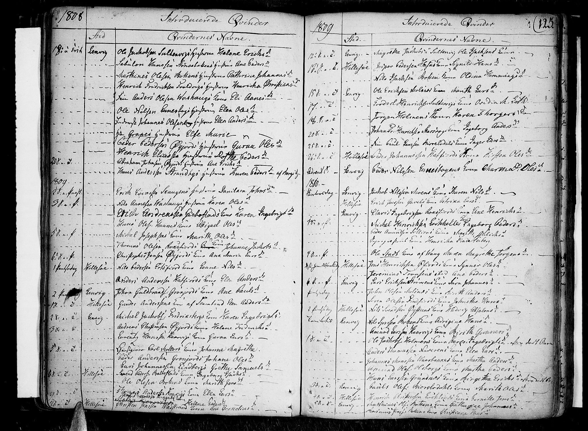 Lenvik sokneprestembete, AV/SATØ-S-1310/H/Ha/Haa/L0002kirke: Ministerialbok nr. 2, 1784-1820, s. 125
