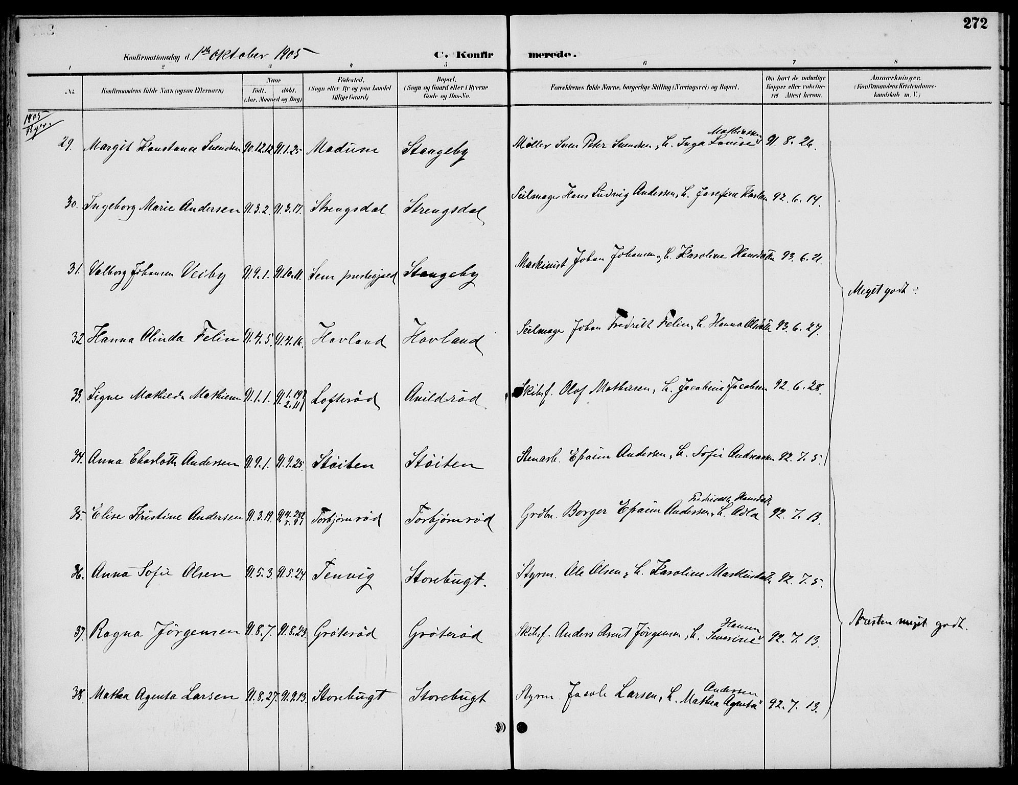Nøtterøy kirkebøker, AV/SAKO-A-354/F/Fa/L0009: Ministerialbok nr. I 9, 1894-1907, s. 272