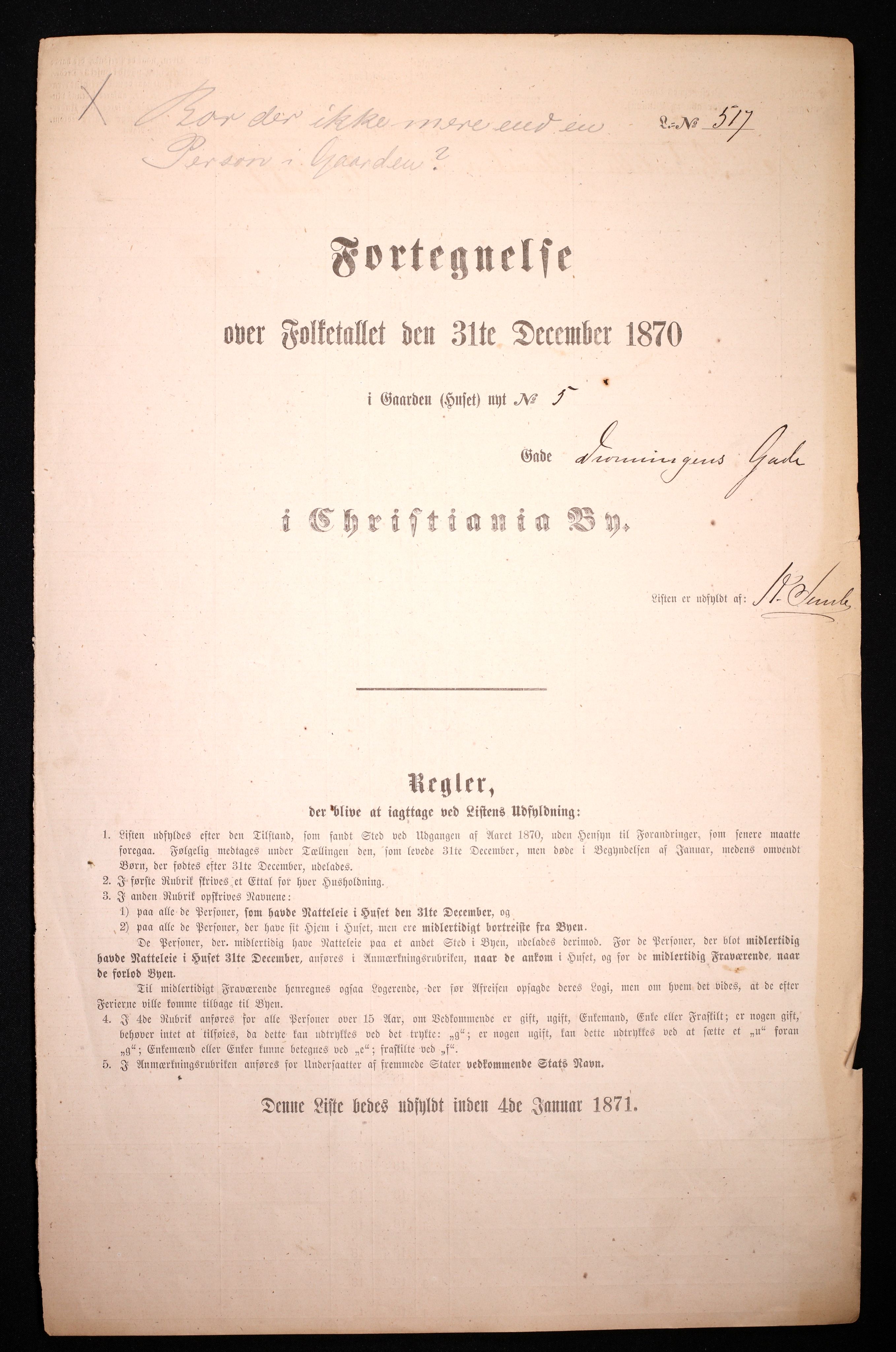 RA, Folketelling 1870 for 0301 Kristiania kjøpstad, 1870, s. 693