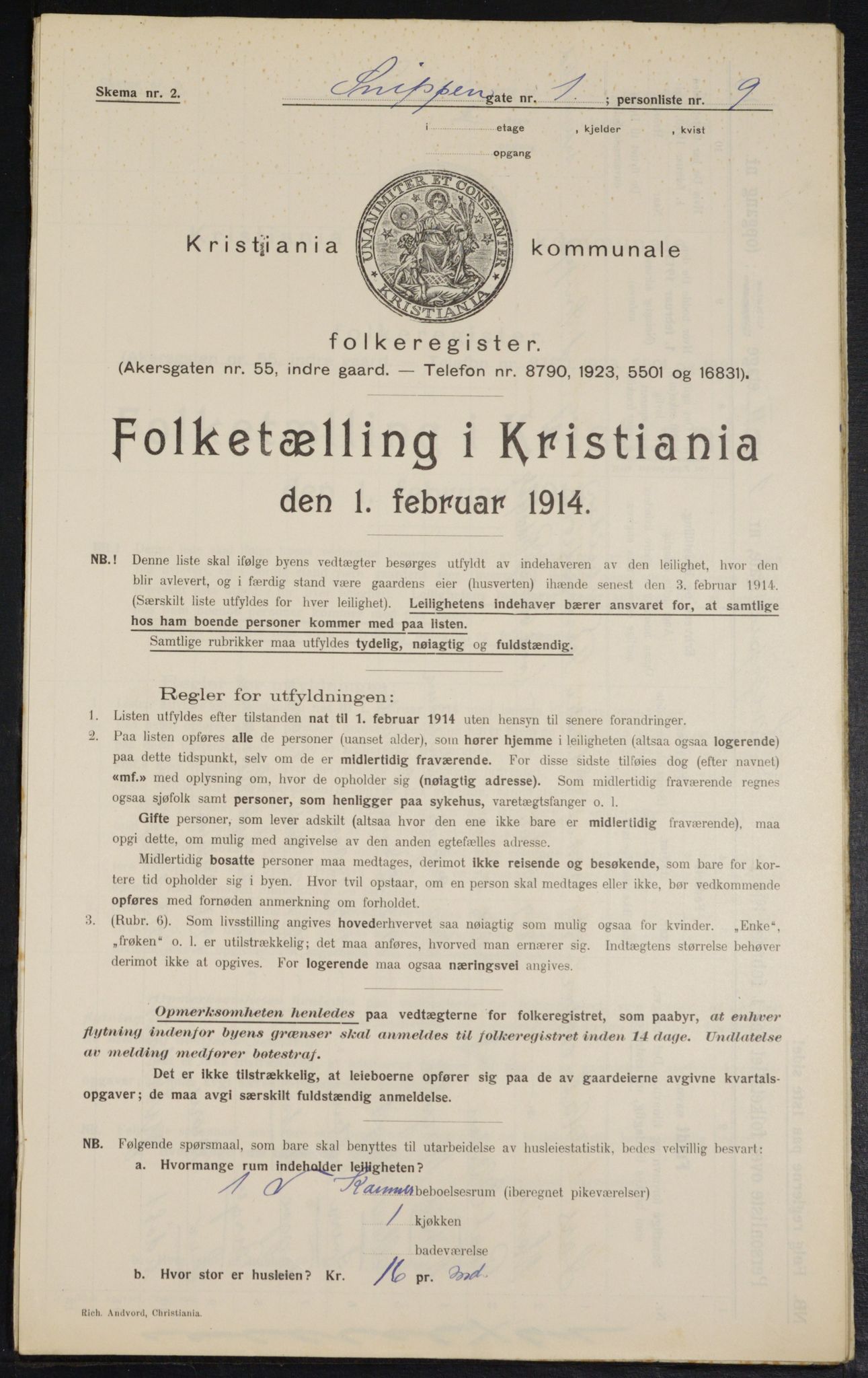 OBA, Kommunal folketelling 1.2.1914 for Kristiania, 1914, s. 97849