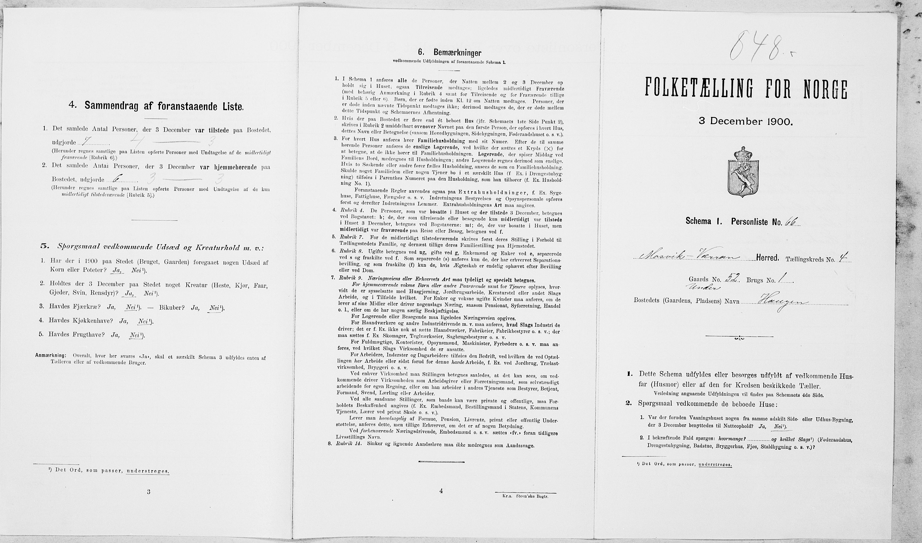 SAT, Folketelling 1900 for 1723 Mosvik og Verran herred, 1900, s. 501