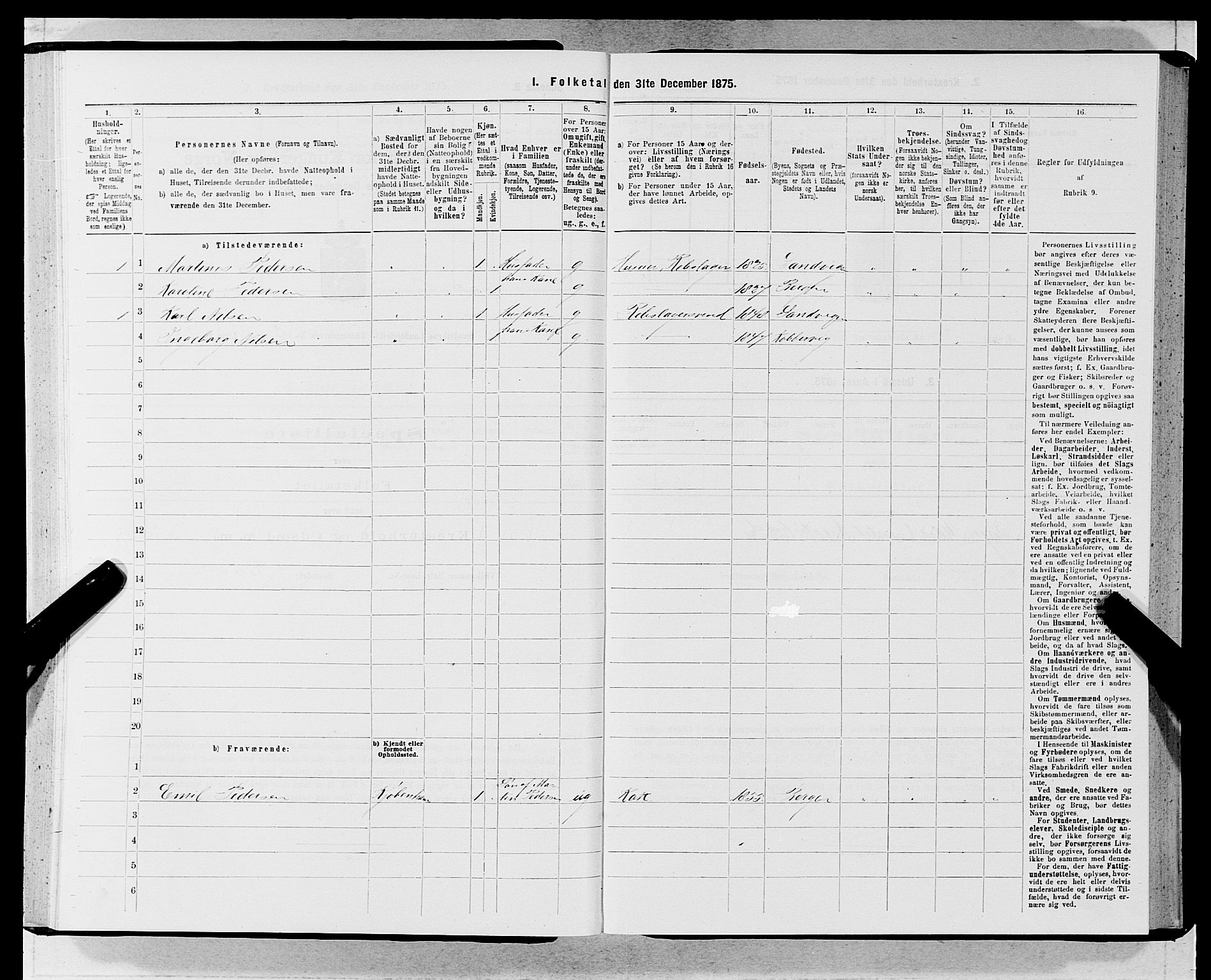 SAB, Folketelling 1875 for 1281L Bergen landdistrikt, Domkirkens landsokn og Sandvikens landsokn, 1875, s. 172