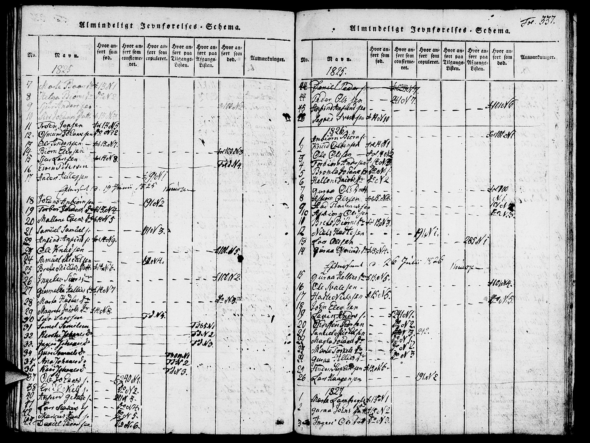 Vikedal sokneprestkontor, SAST/A-101840/01/V: Klokkerbok nr. B 3, 1816-1867, s. 337