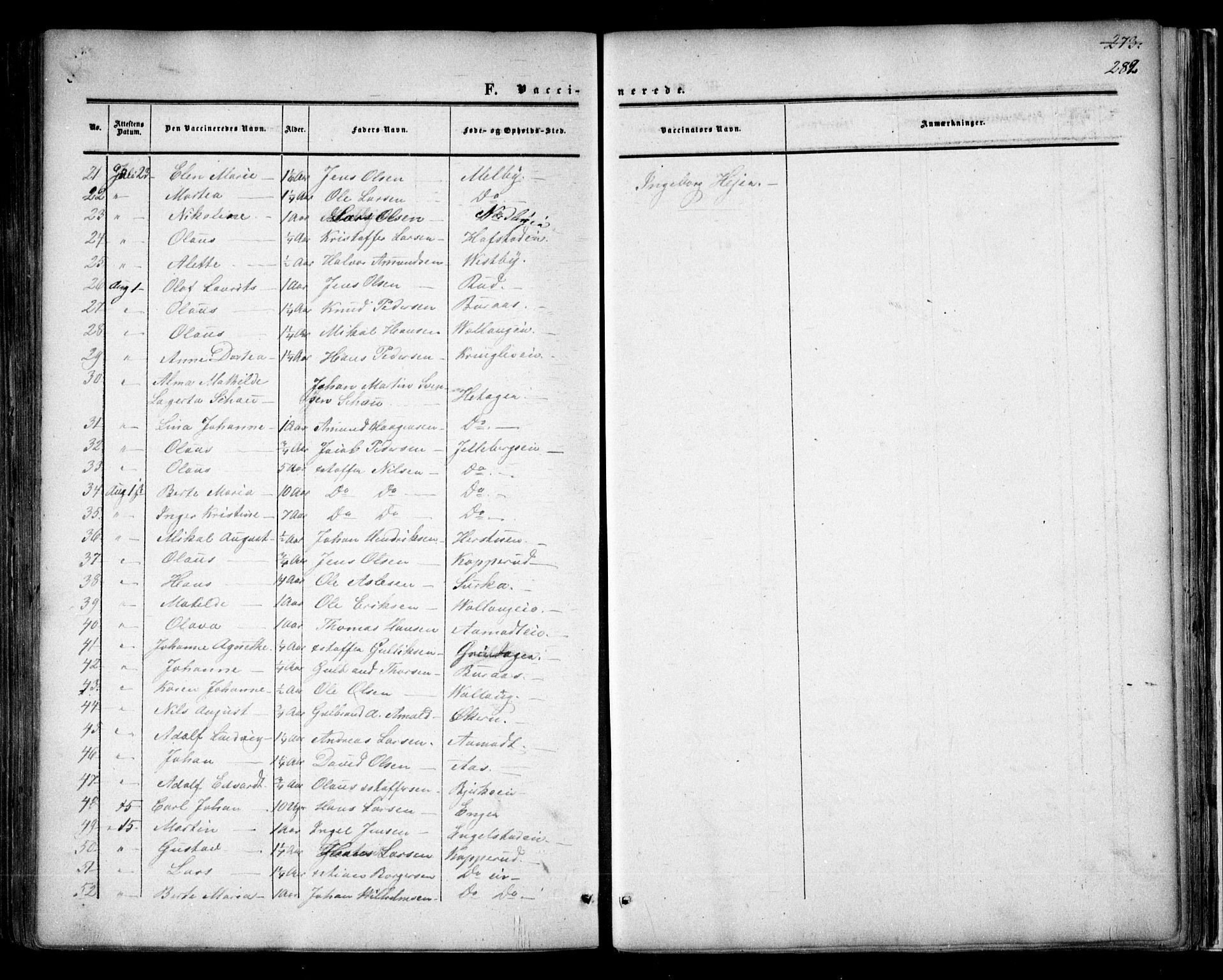 Nannestad prestekontor Kirkebøker, AV/SAO-A-10414a/F/Fa/L0012: Ministerialbok nr. I 12, 1860-1872, s. 282
