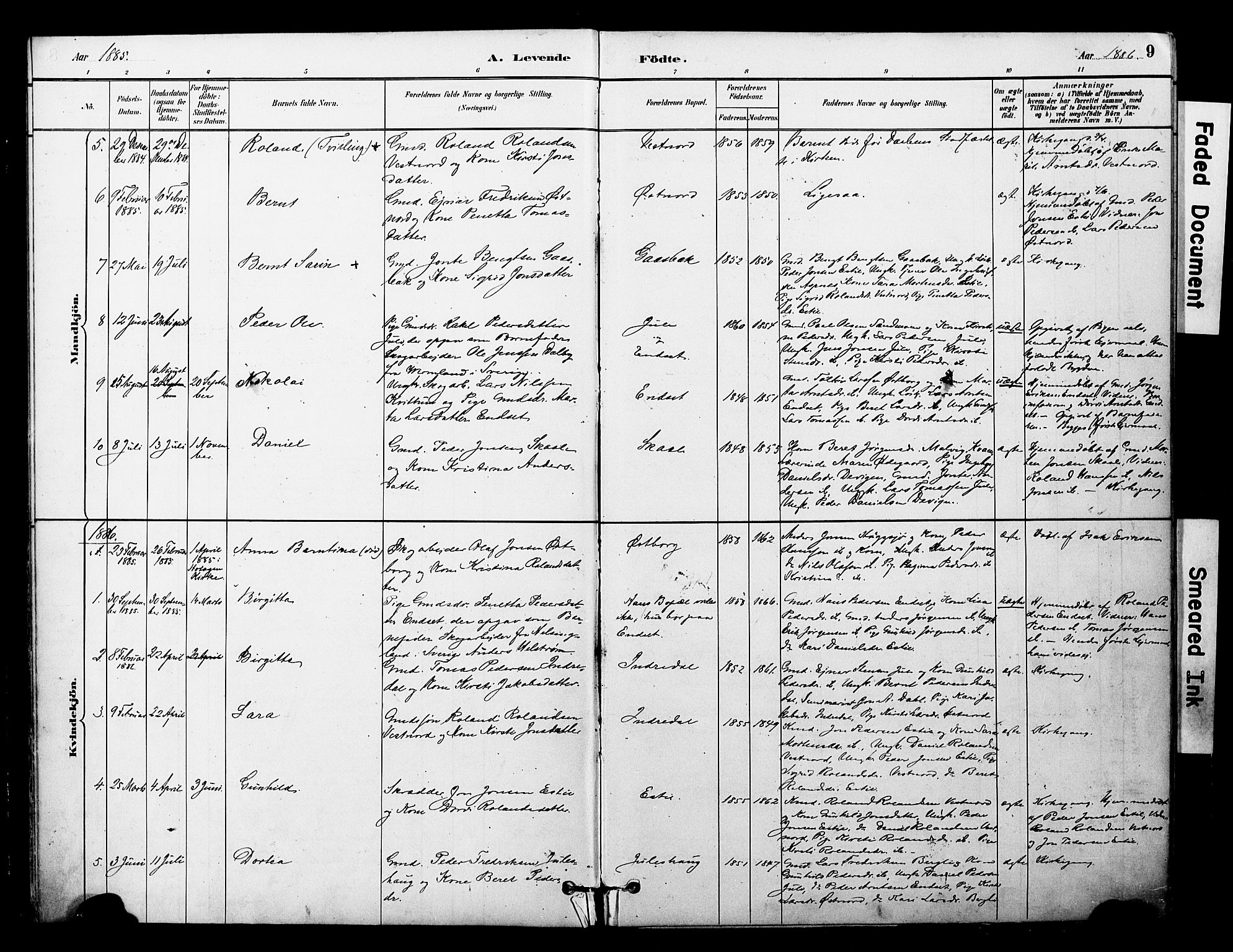 Ministerialprotokoller, klokkerbøker og fødselsregistre - Nord-Trøndelag, AV/SAT-A-1458/757/L0505: Ministerialbok nr. 757A01, 1882-1904, s. 9