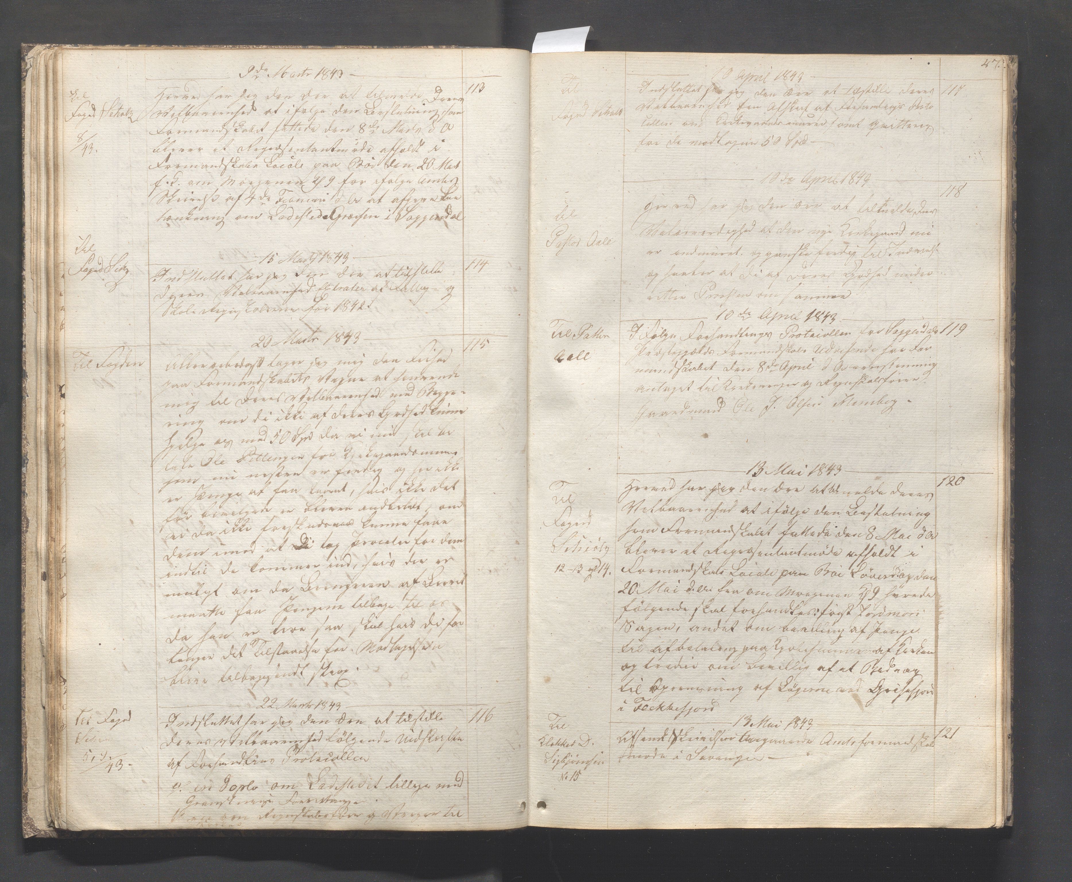 Sokndal kommune - Formannskapet/Sentraladministrasjonen, IKAR/K-101099/B/L0001: Kopibok, 1837-1886, s. 47