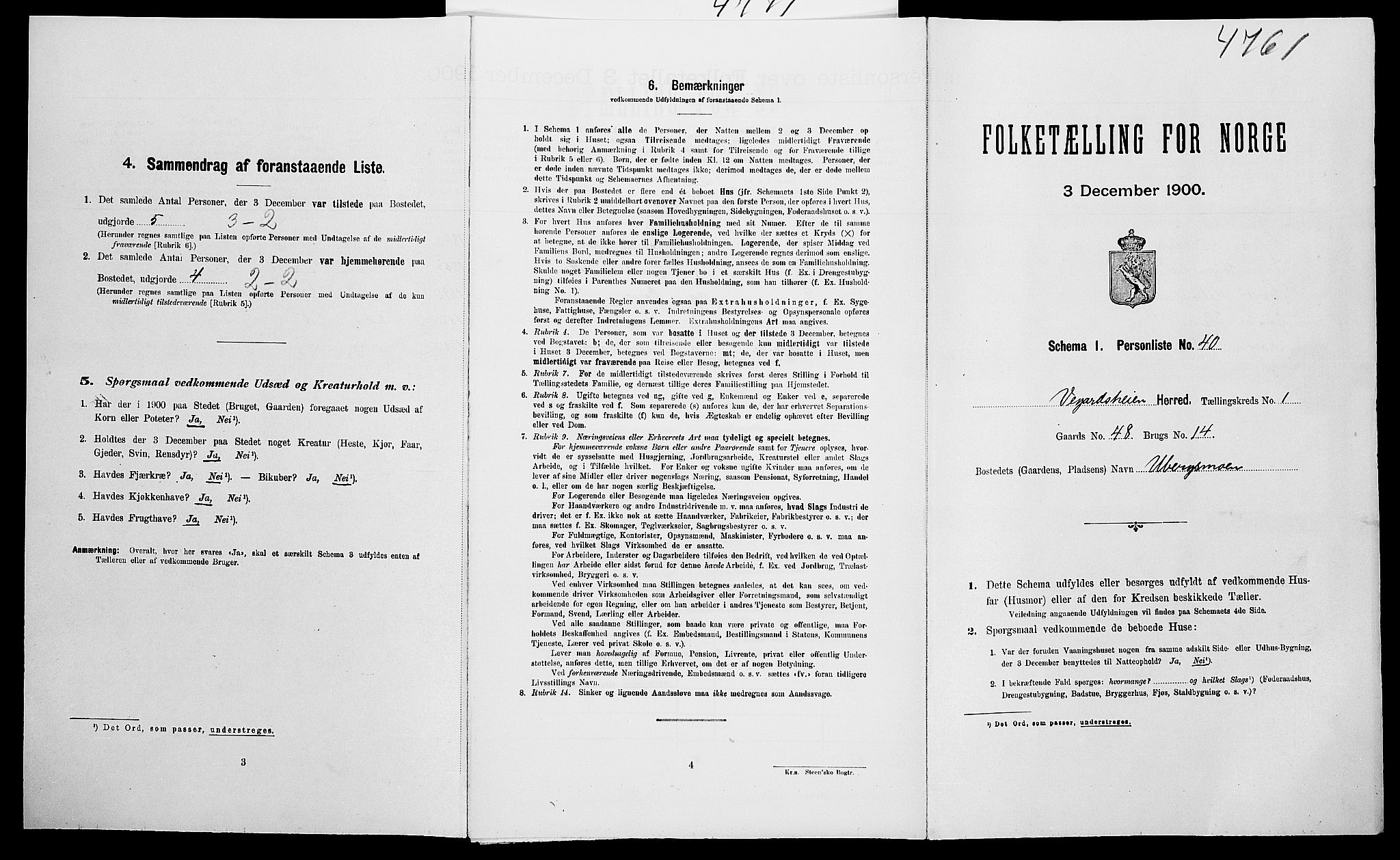 SAK, Folketelling 1900 for 0912 Vegårshei herred, 1900, s. 160