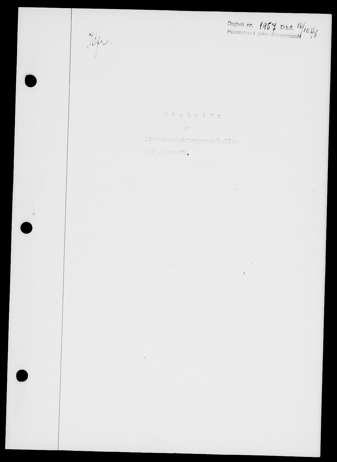 Holmestrand sorenskriveri, SAKO/A-67/G/Ga/Gaa/L0065: Pantebok nr. A-65, 1948-1949, Dagboknr: 1957/1948