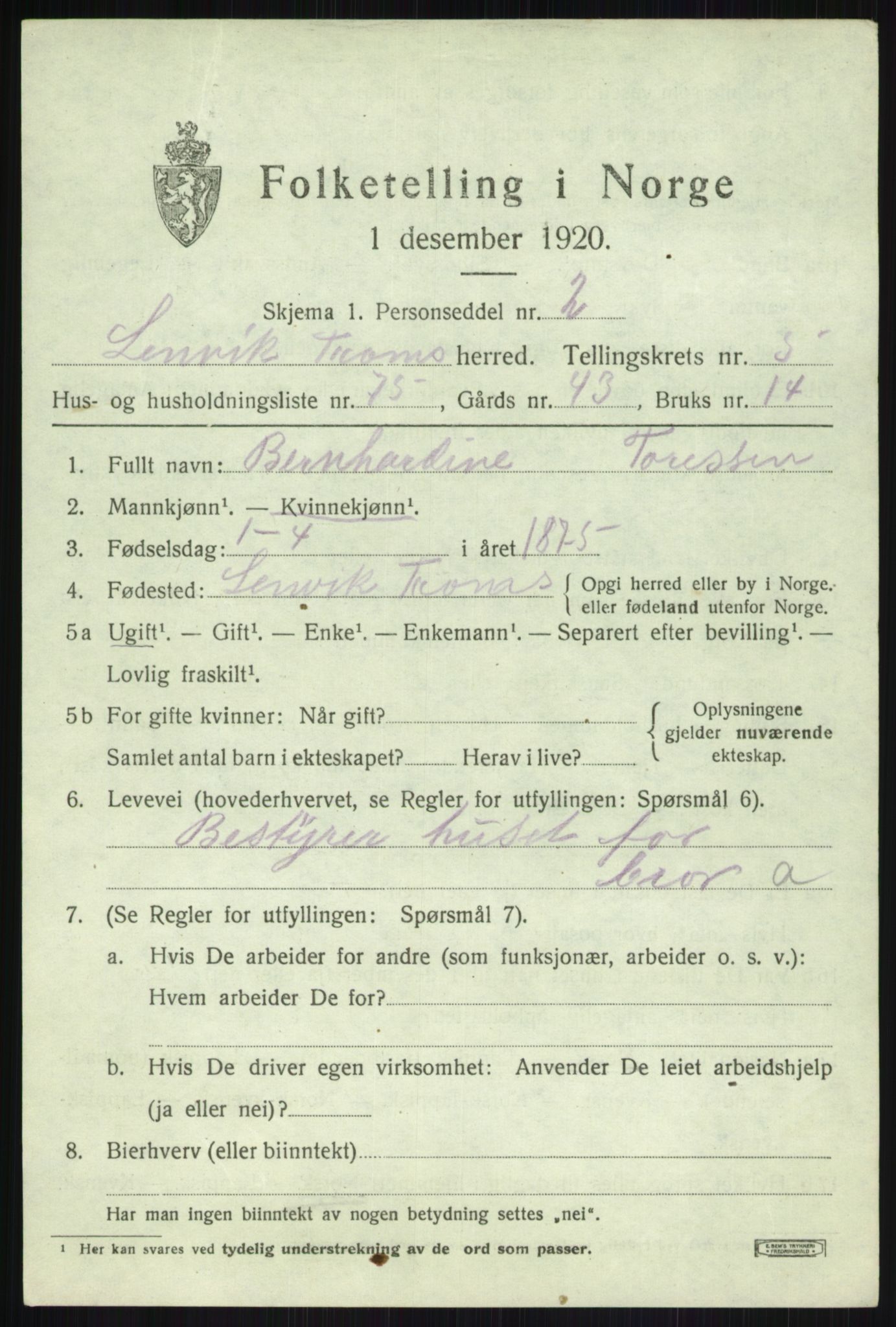 SATØ, Folketelling 1920 for 1931 Lenvik herred, 1920, s. 7742