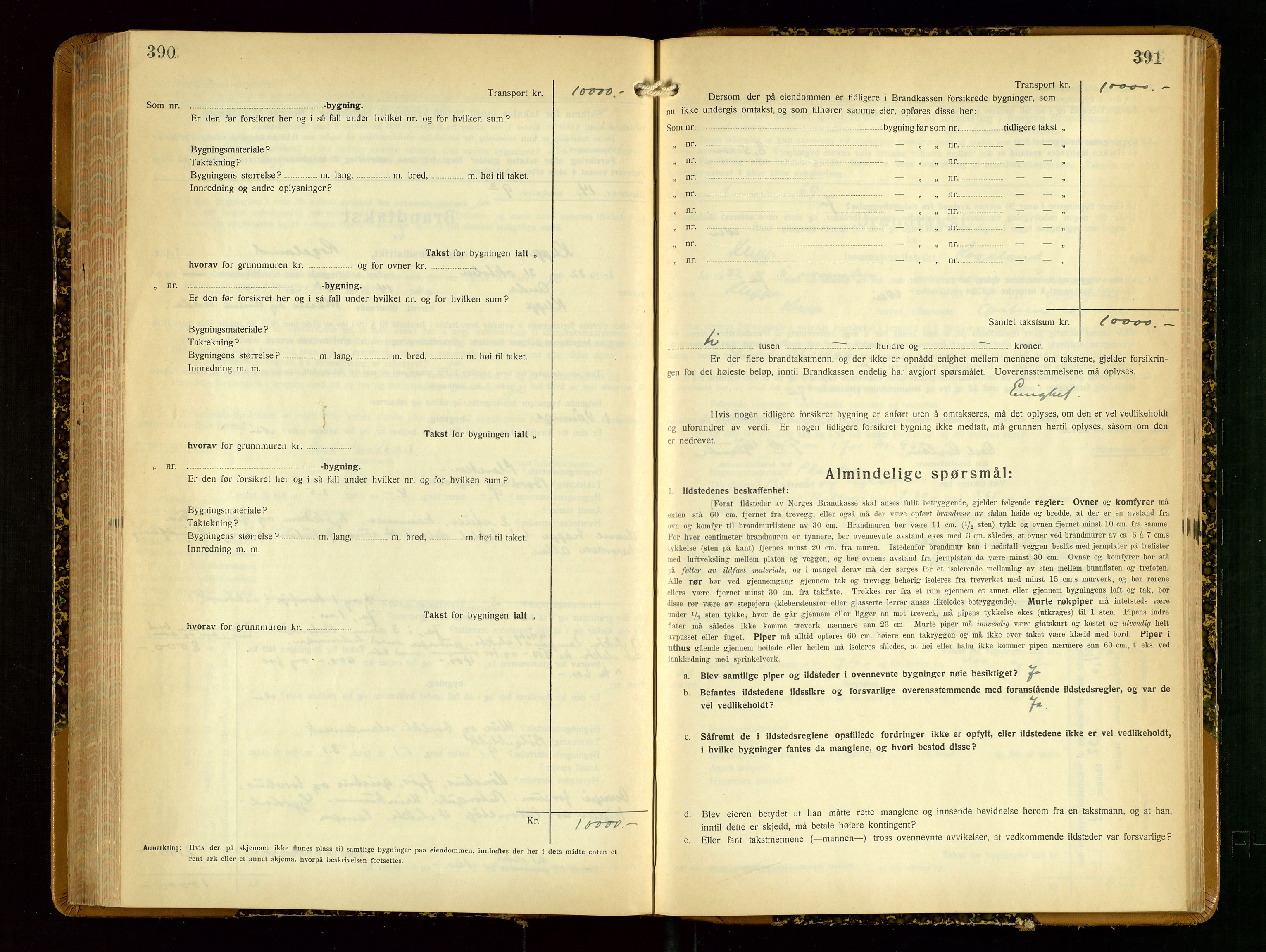 Klepp lensmannskontor, AV/SAST-A-100163/Goc/L0012: "Brandtakstprotokoll" m/register, 1929-1933, s. 390-391