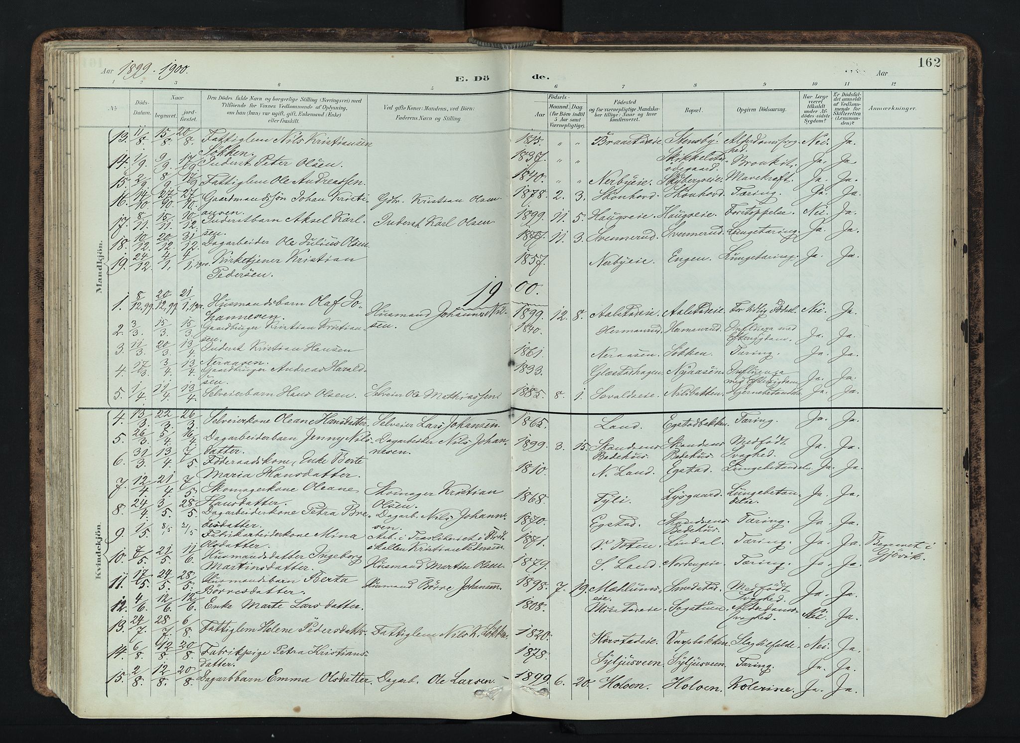 Vardal prestekontor, AV/SAH-PREST-100/H/Ha/Haa/L0019: Ministerialbok nr. 19, 1893-1907, s. 162