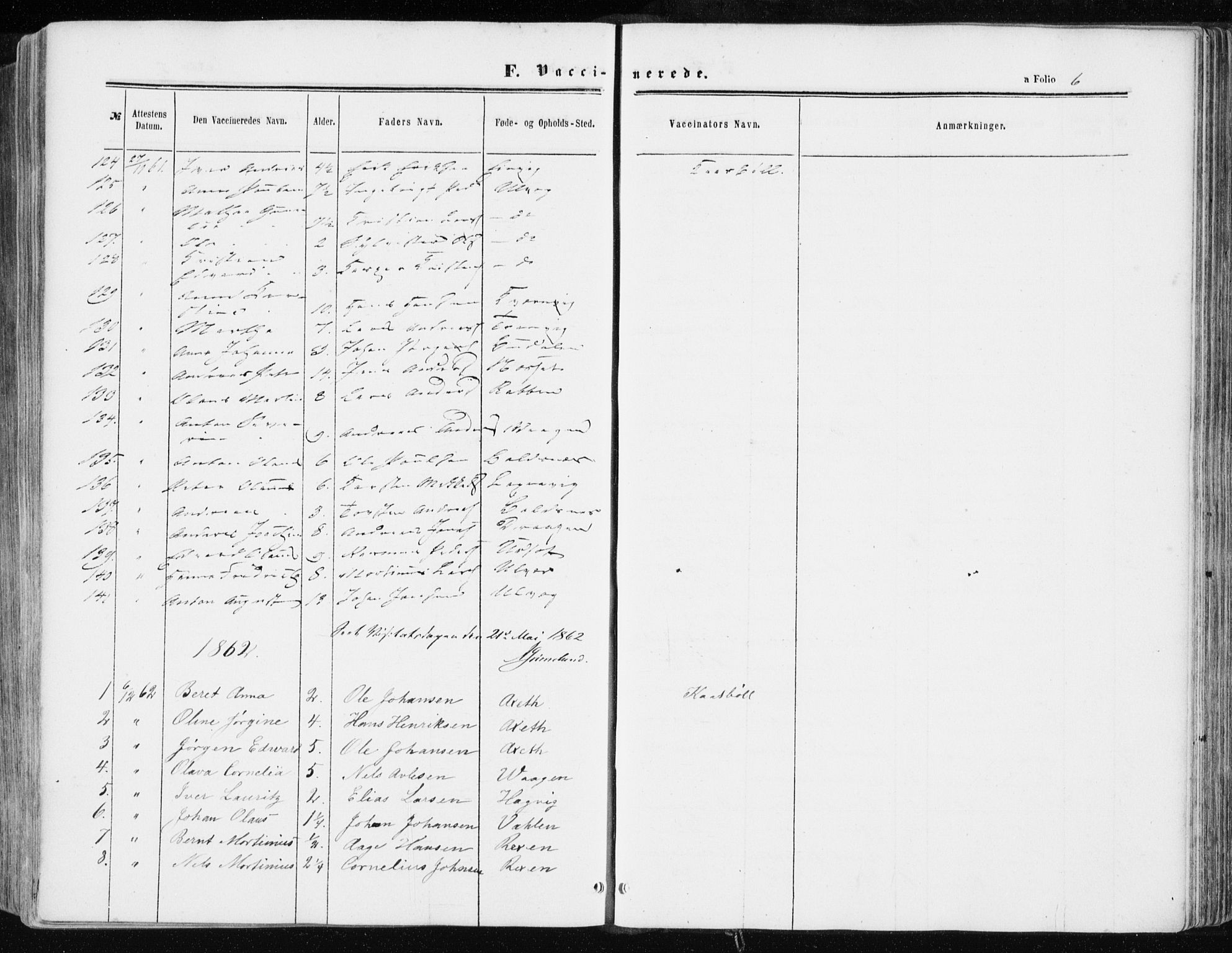 Ministerialprotokoller, klokkerbøker og fødselsregistre - Sør-Trøndelag, SAT/A-1456/634/L0531: Ministerialbok nr. 634A07, 1861-1870, s. 6
