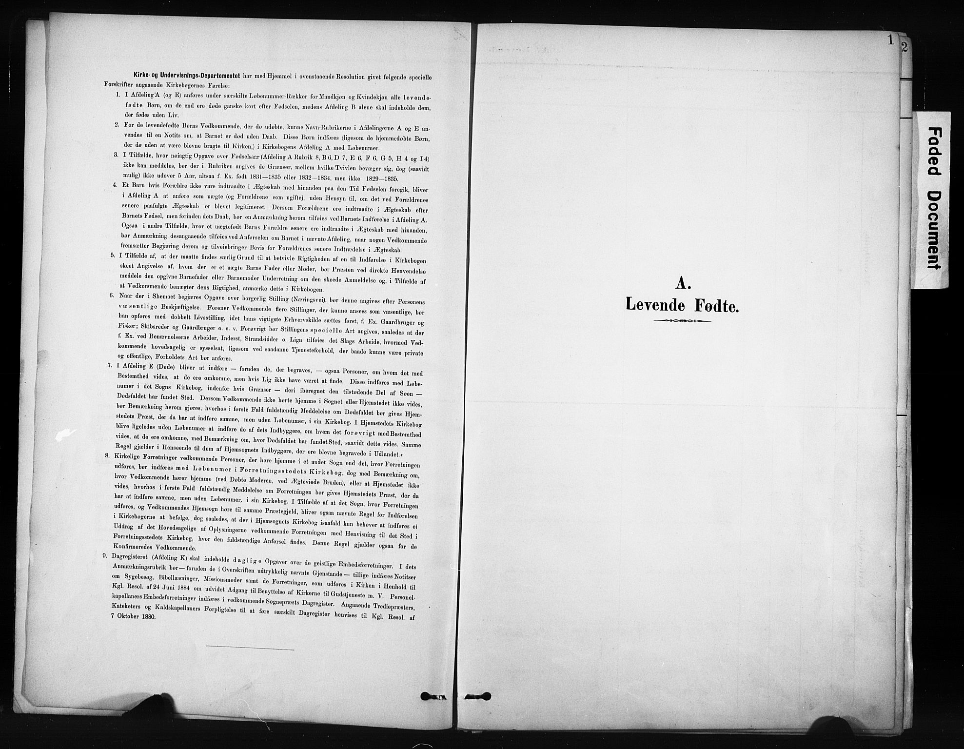 Nordre Land prestekontor, AV/SAH-PREST-124/H/Ha/Hab/L0012: Klokkerbok nr. 12, 1891-1909, s. 1