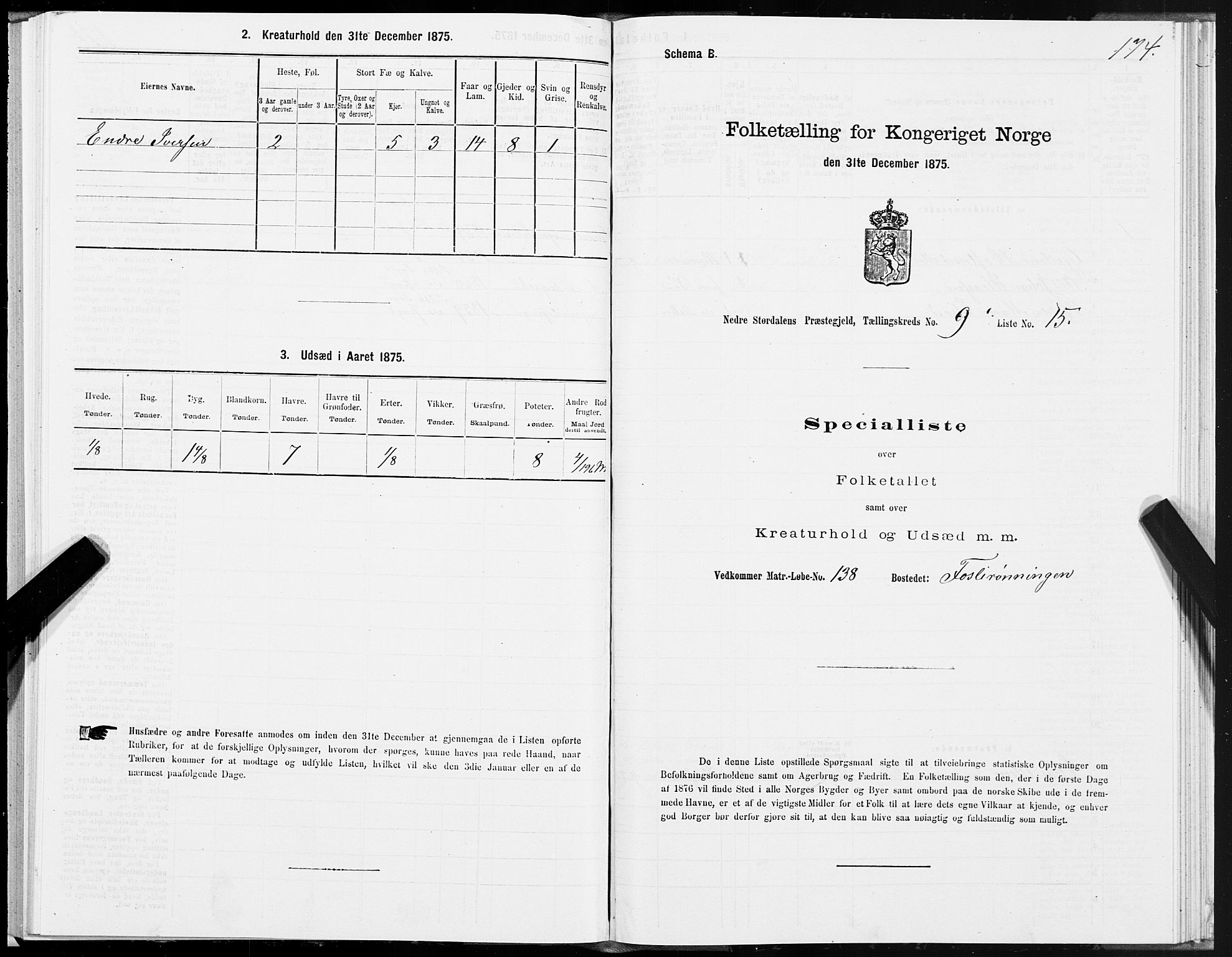 SAT, Folketelling 1875 for 1714P Nedre Stjørdal prestegjeld, 1875, s. 4174