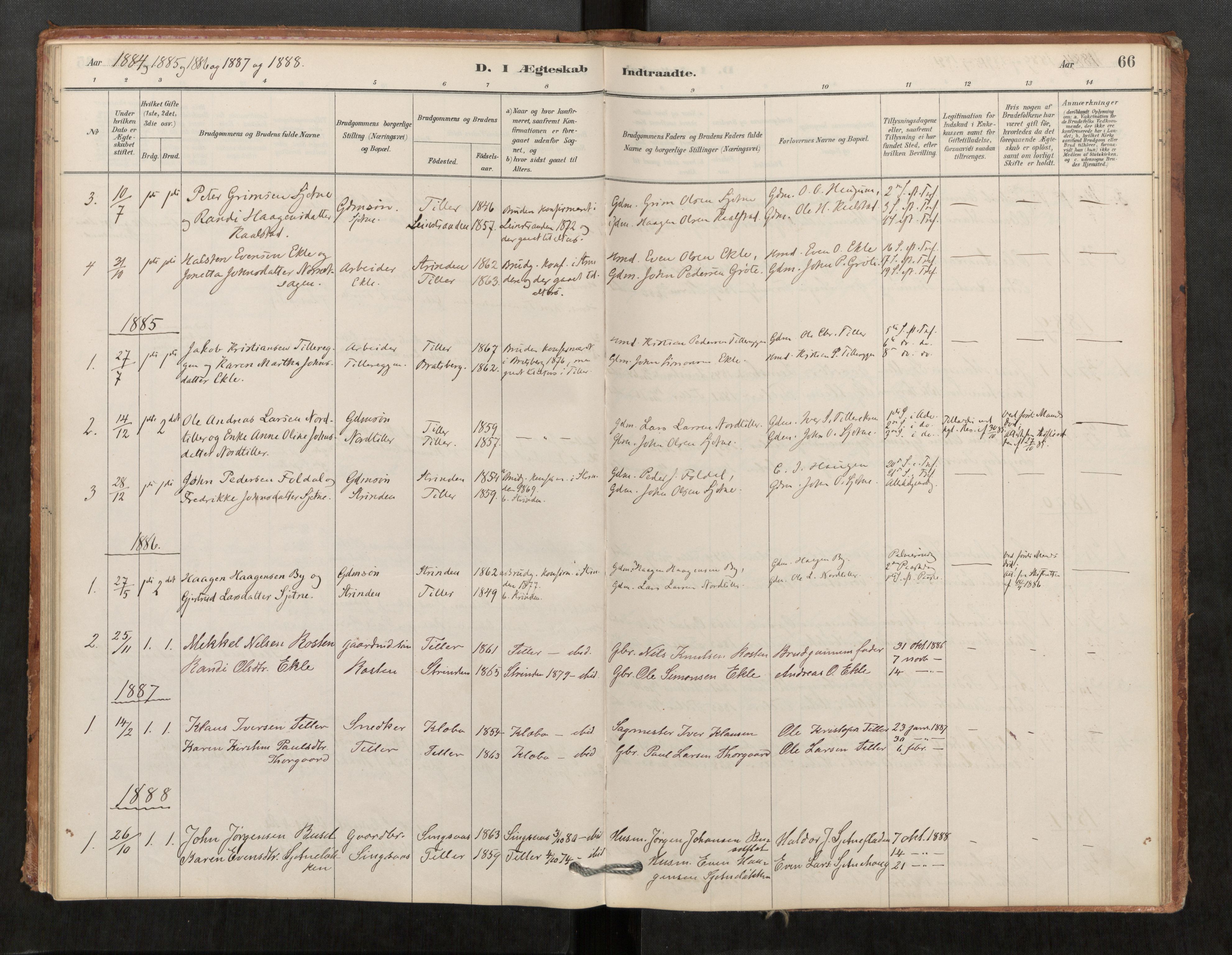 Klæbu sokneprestkontor, AV/SAT-A-1112: Ministerialbok nr. 1, 1880-1900, s. 66