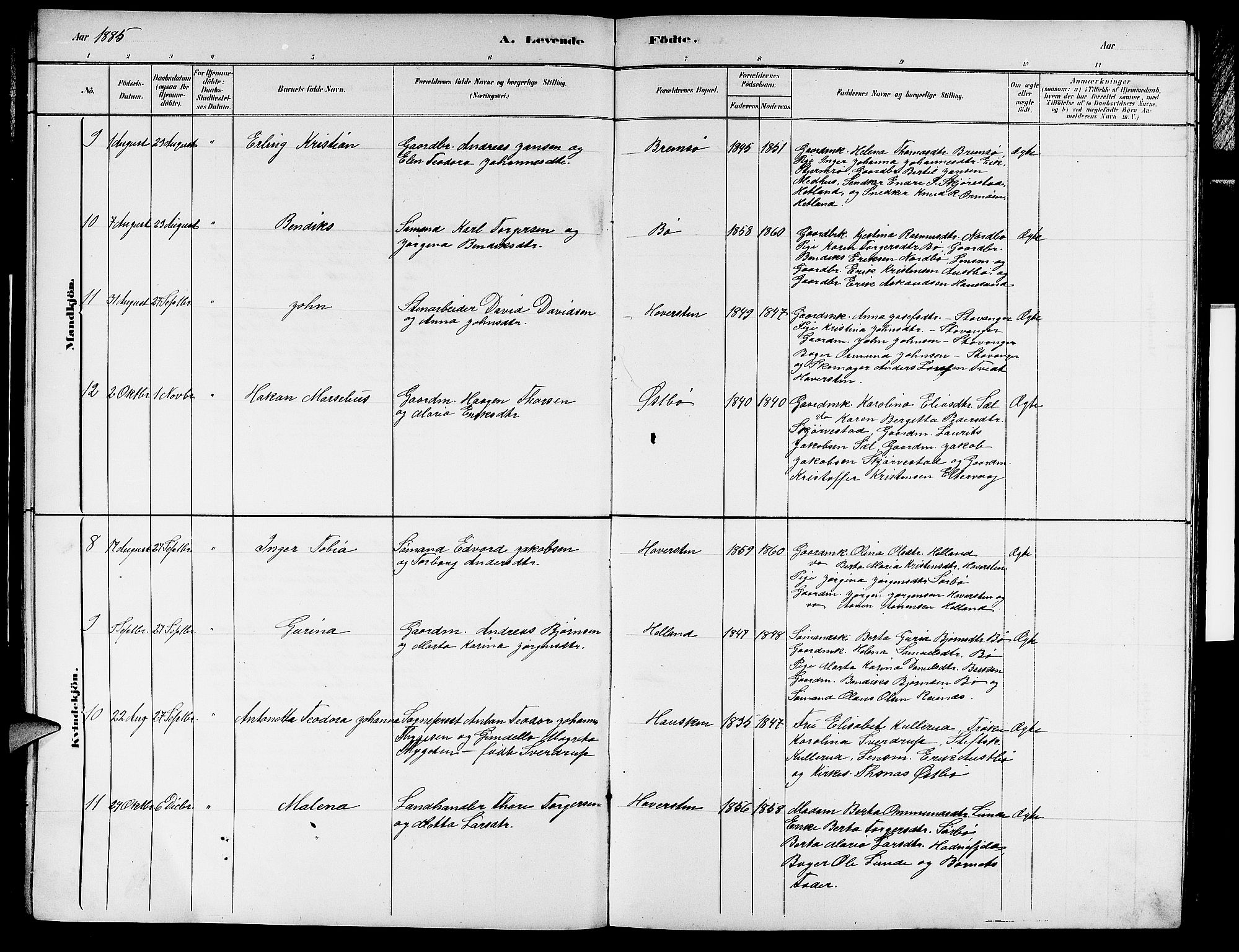 Rennesøy sokneprestkontor, AV/SAST-A -101827/H/Ha/Hab/L0007: Klokkerbok nr. B 7, 1881-1890