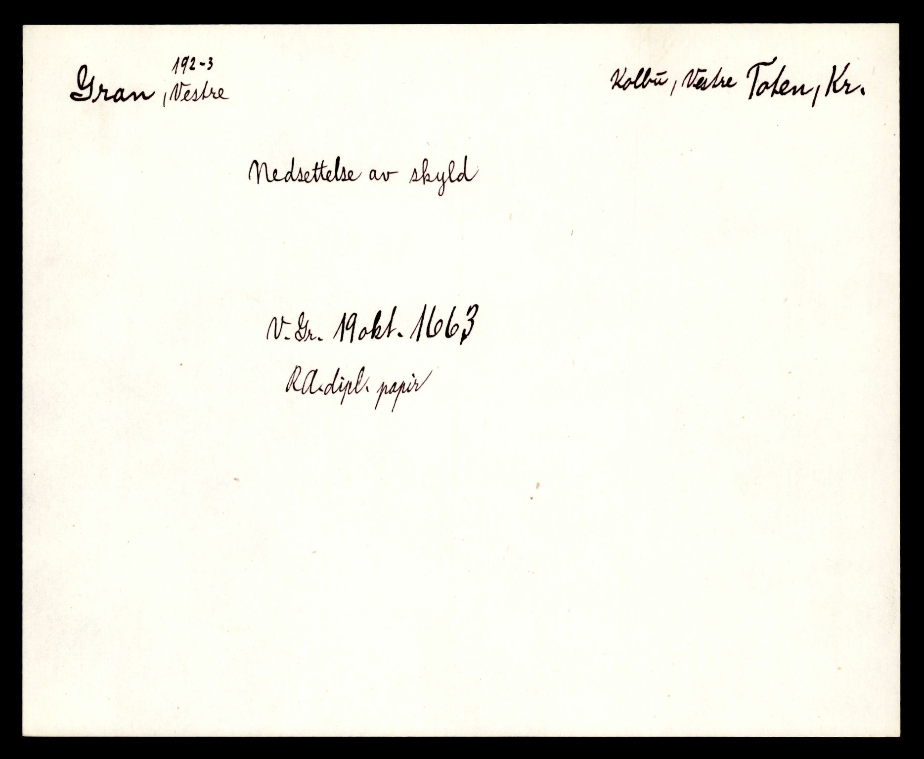 Riksarkivets diplomsamling, AV/RA-EA-5965/F35/F35e/L0011: Registreringssedler Oppland 3, 1400-1700, s. 225